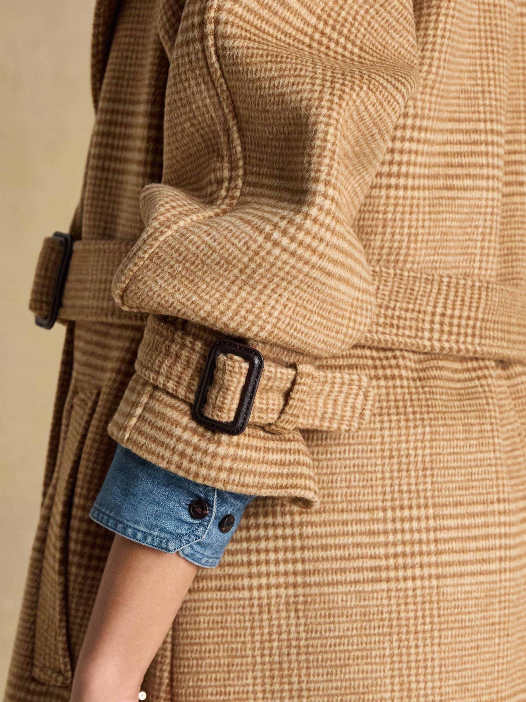 Amberley Tan Brown Longline Wool Blend Coat with Belt - Image 10 of 12