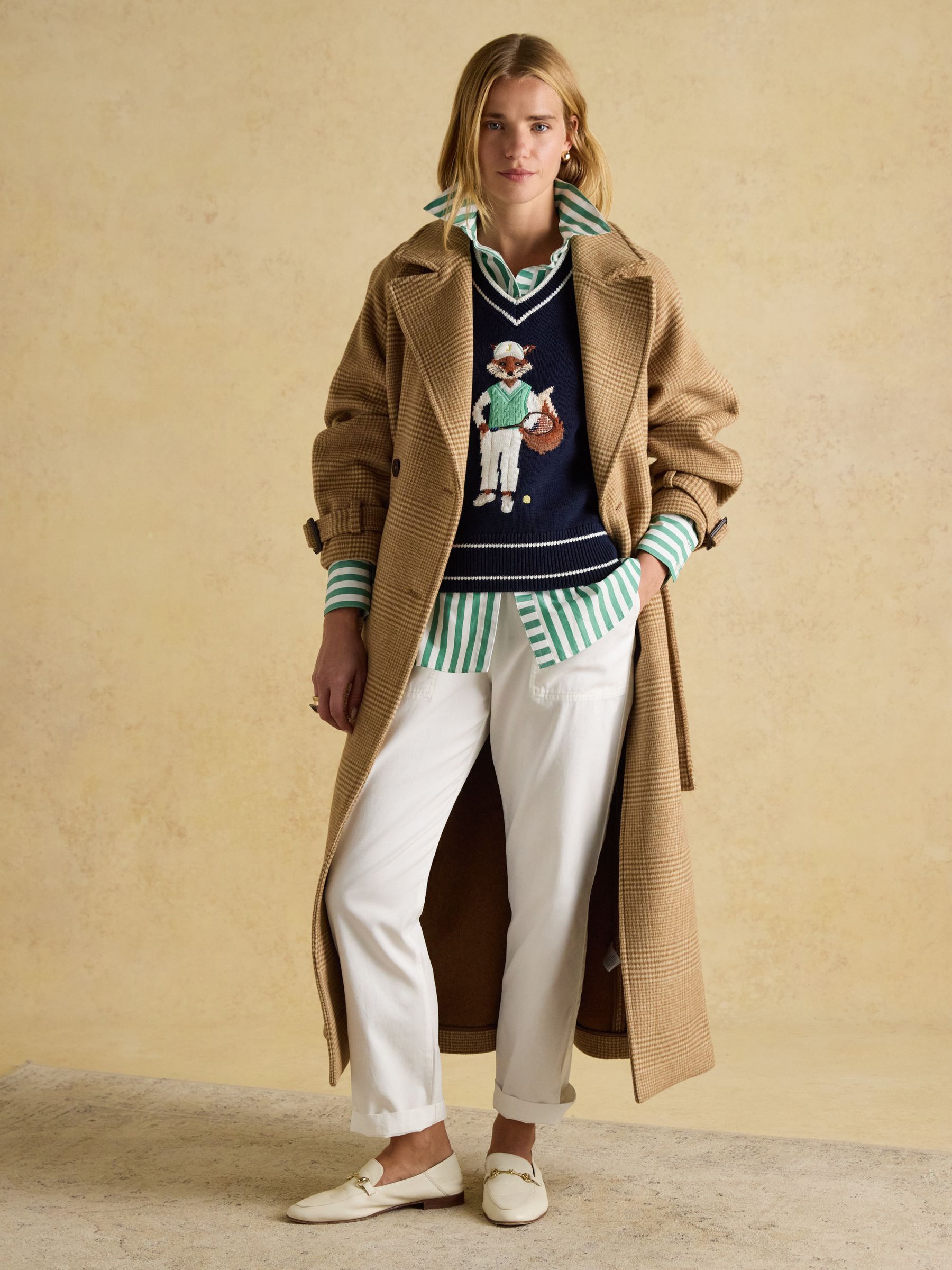 Amberley Tan Brown Longline Wool Blend Coat with Belt - Image 5 of 9