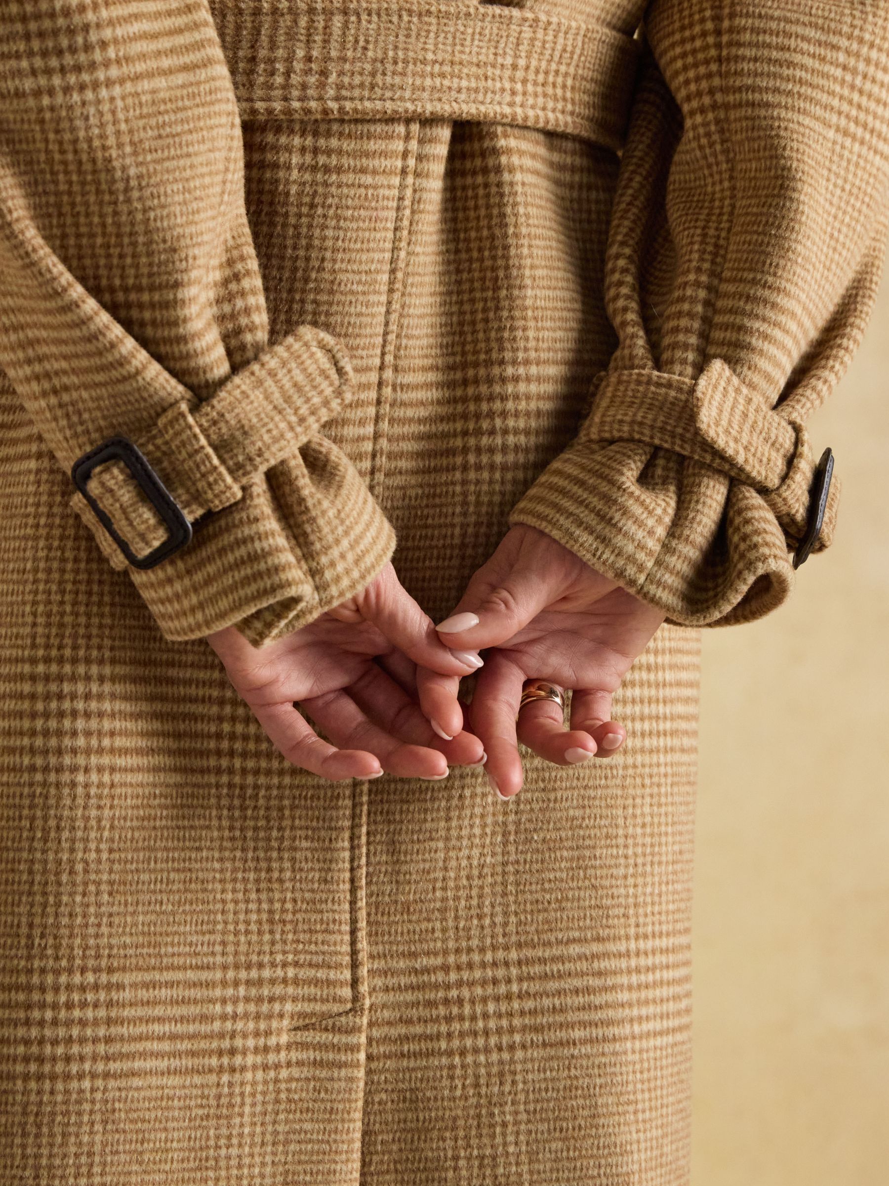 Amberley Tan Brown Longline Wool Blend Coat with Belt - Image 9 of 9
