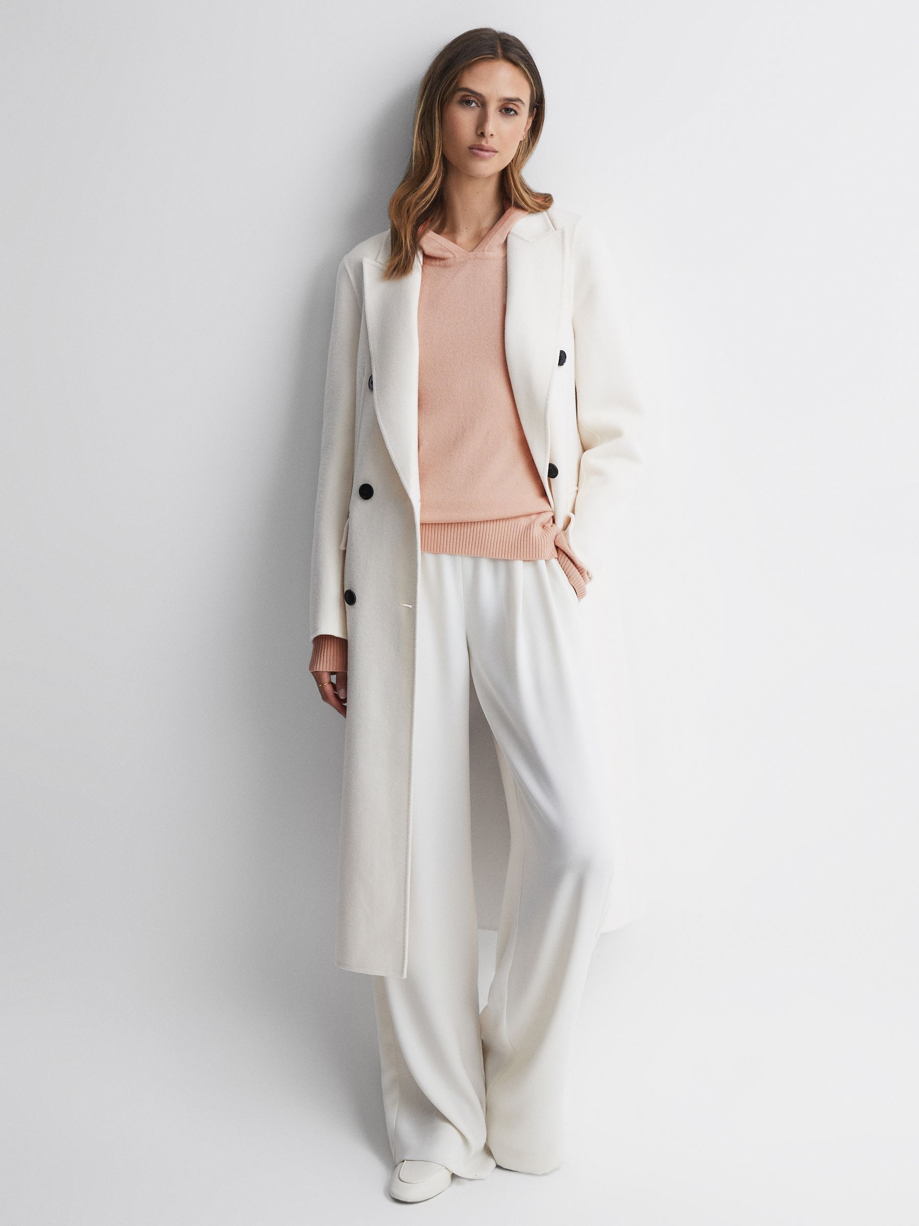 Wool Blend Hoodie in Neutral - Image 3 of 5