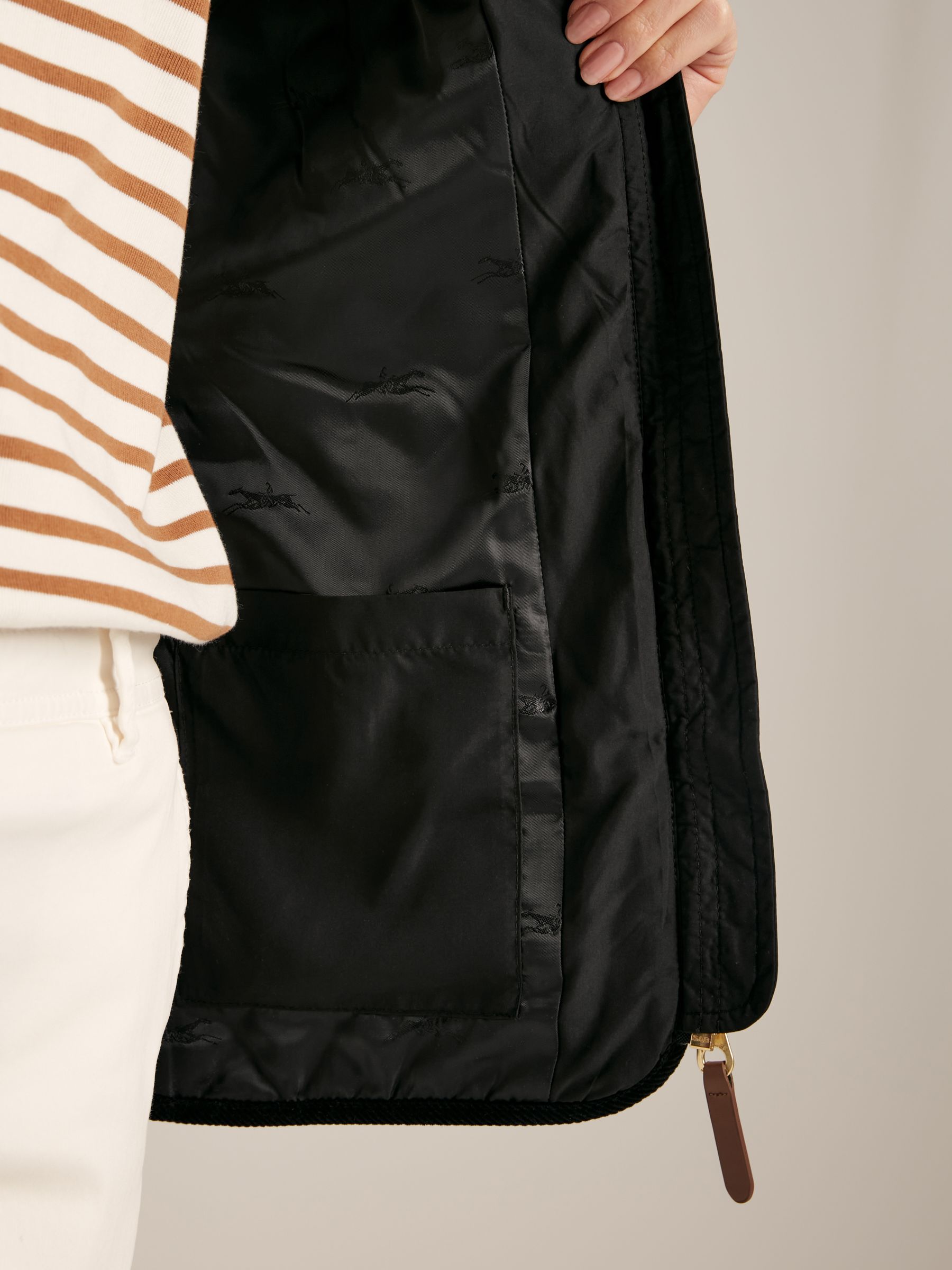 Stately Black Showerproof Diamond Quilted Gilet - Image 6 of 9