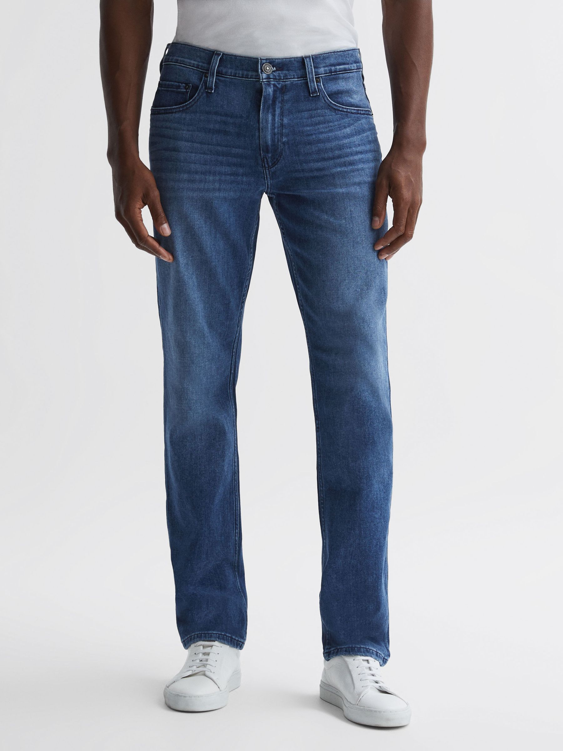 Paige Regular Fit Straight Leg Jeans in Stetson - Image 3 of 5