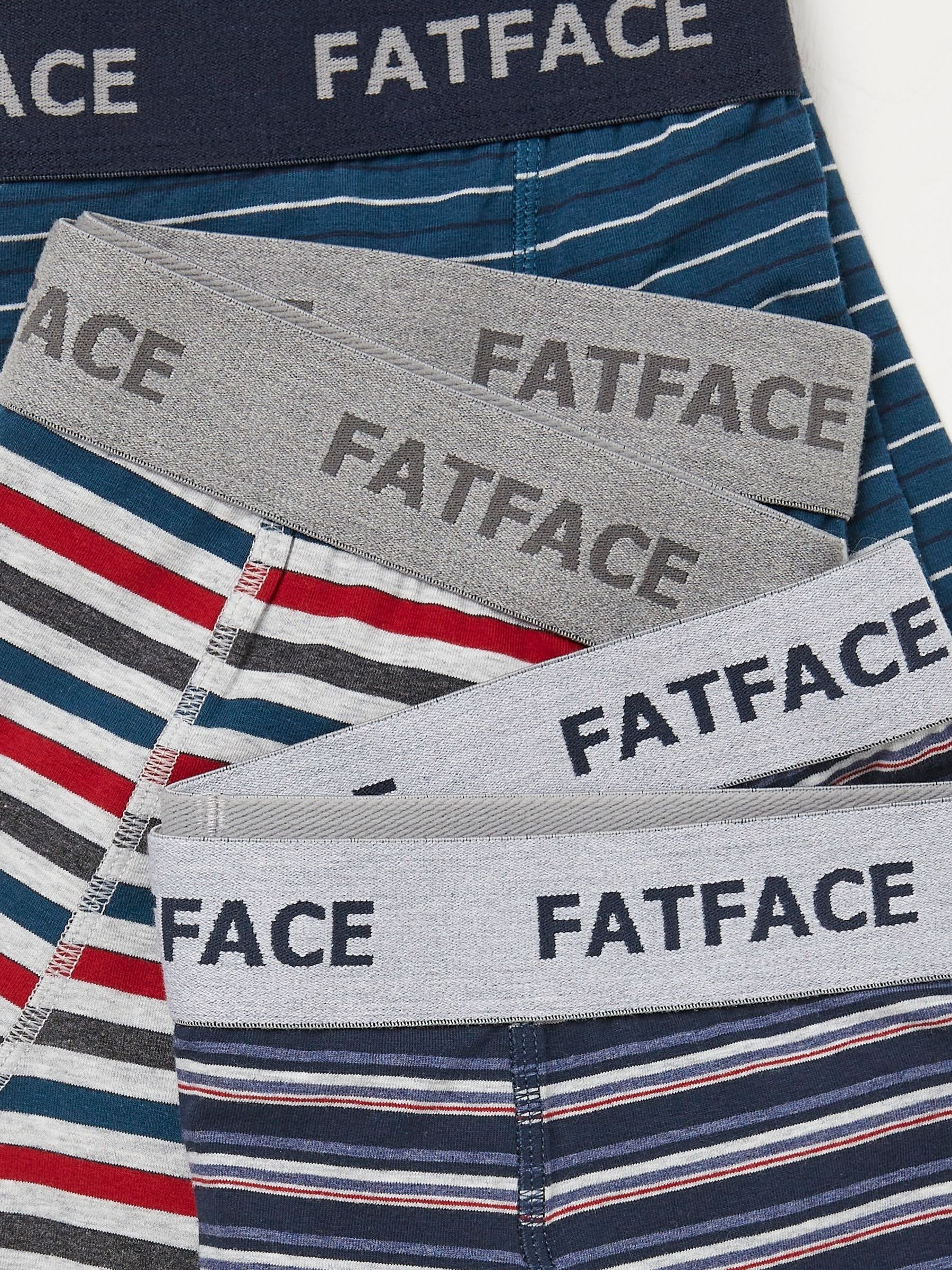 Chesil Blue Stripe Cotton Boxers 3 Pack - Image 2 of 2