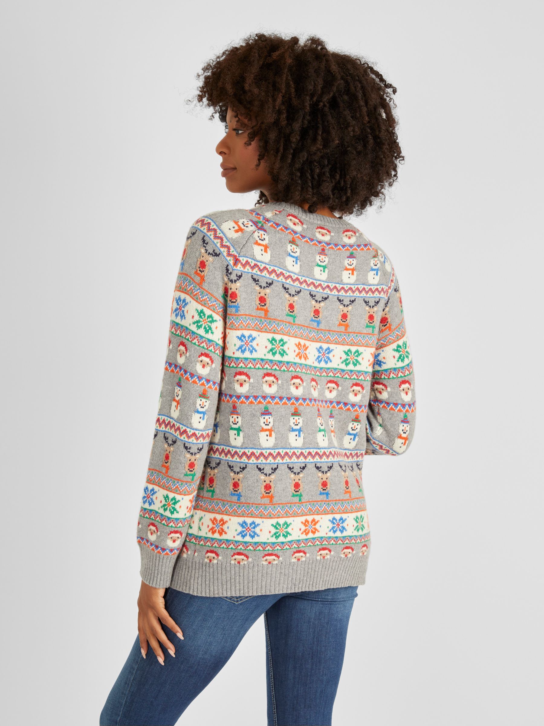 Grey Christmas Fair Isle Pattern Jumper - Image 3 of 5