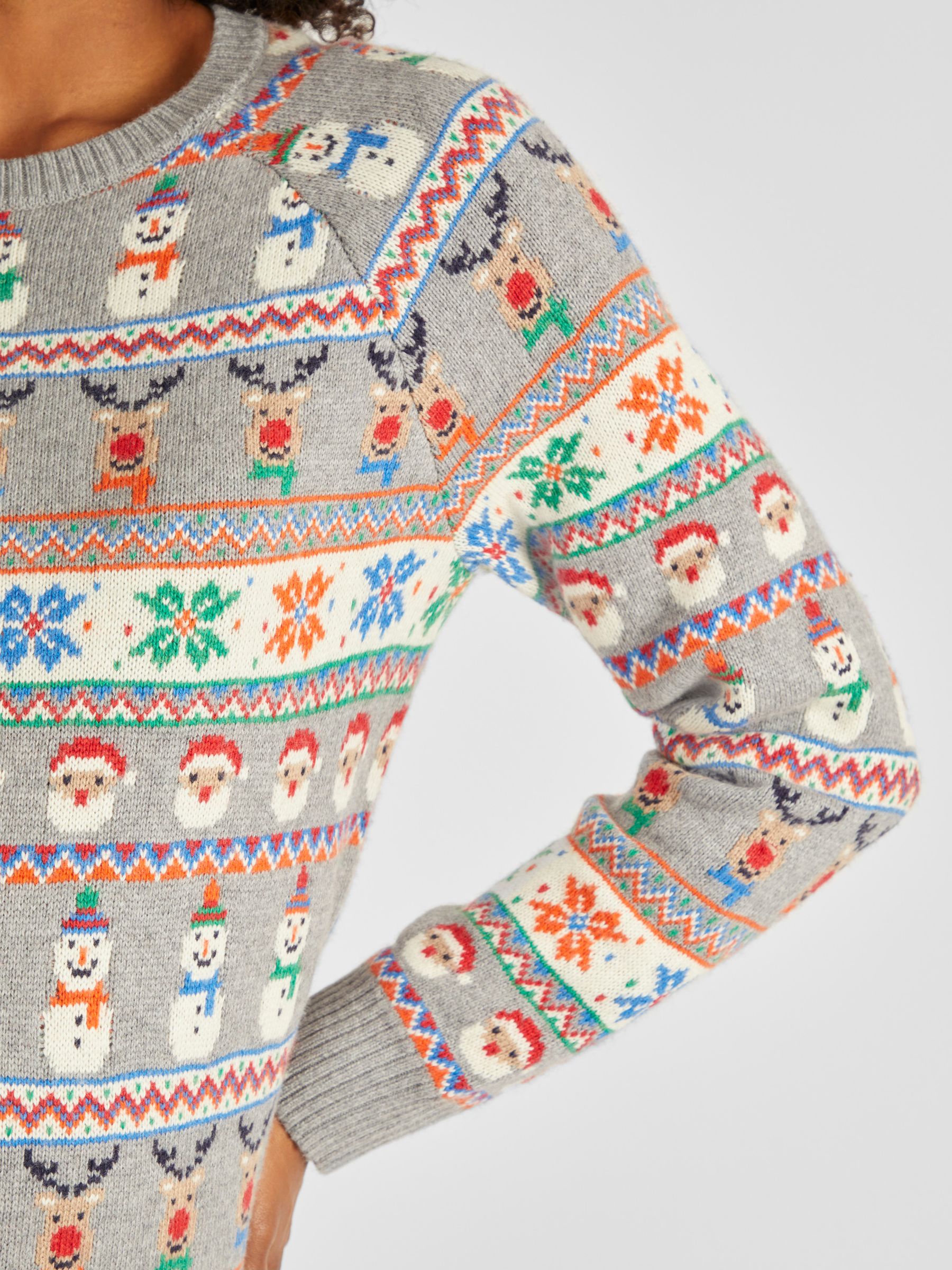 Grey Christmas Fair Isle Pattern Jumper - Image 4 of 5