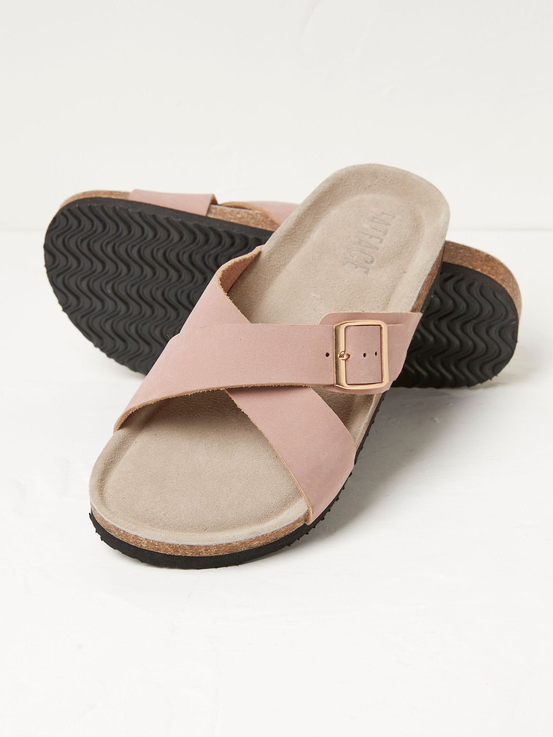 Lois Pink Cross-Over Footbed Sandals - Image 2 of 3