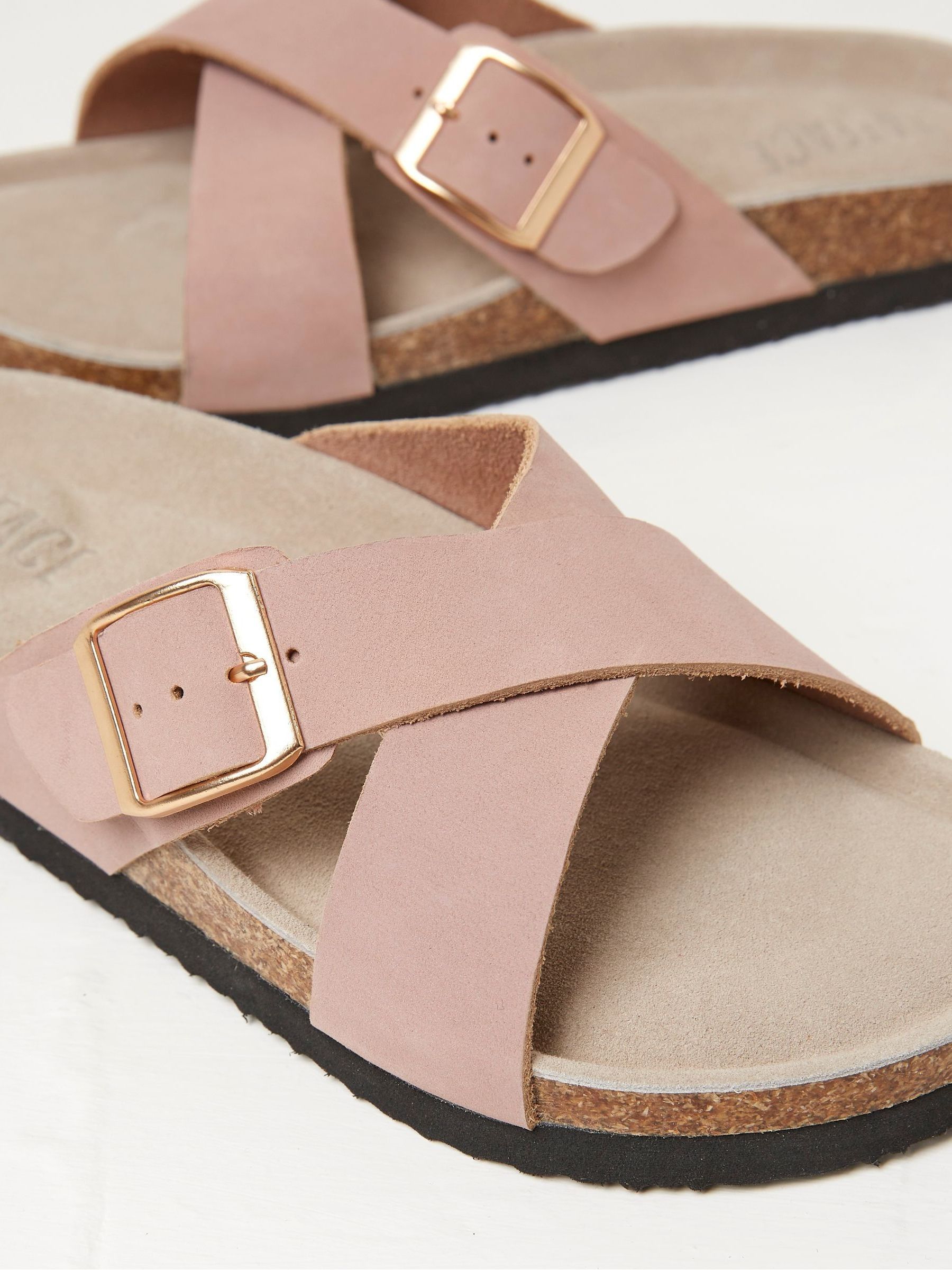Lois Pink Cross-Over Footbed Sandals - Image 3 of 3