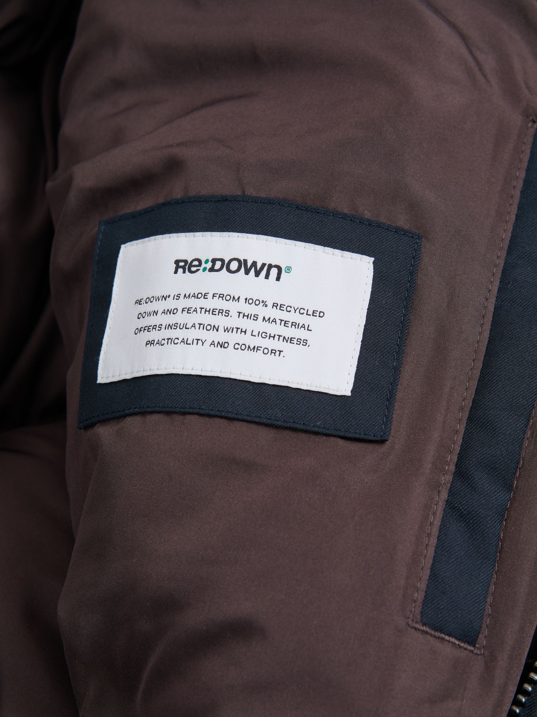 Quilted Long Hooded Coat in Navy - Image 7 of 7