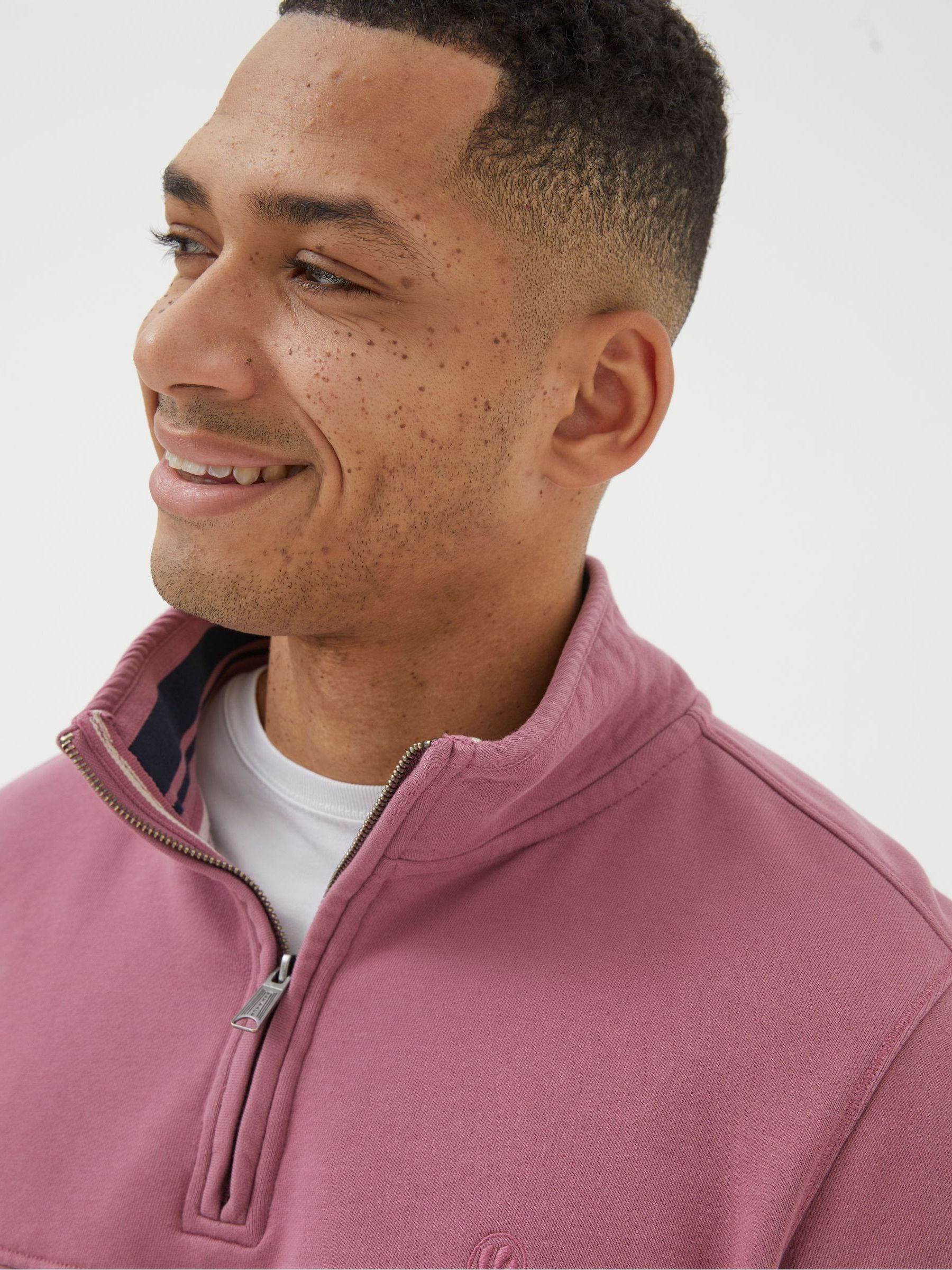 Fowey Pink Half Neck Sweatshirt - Image 4 of 5