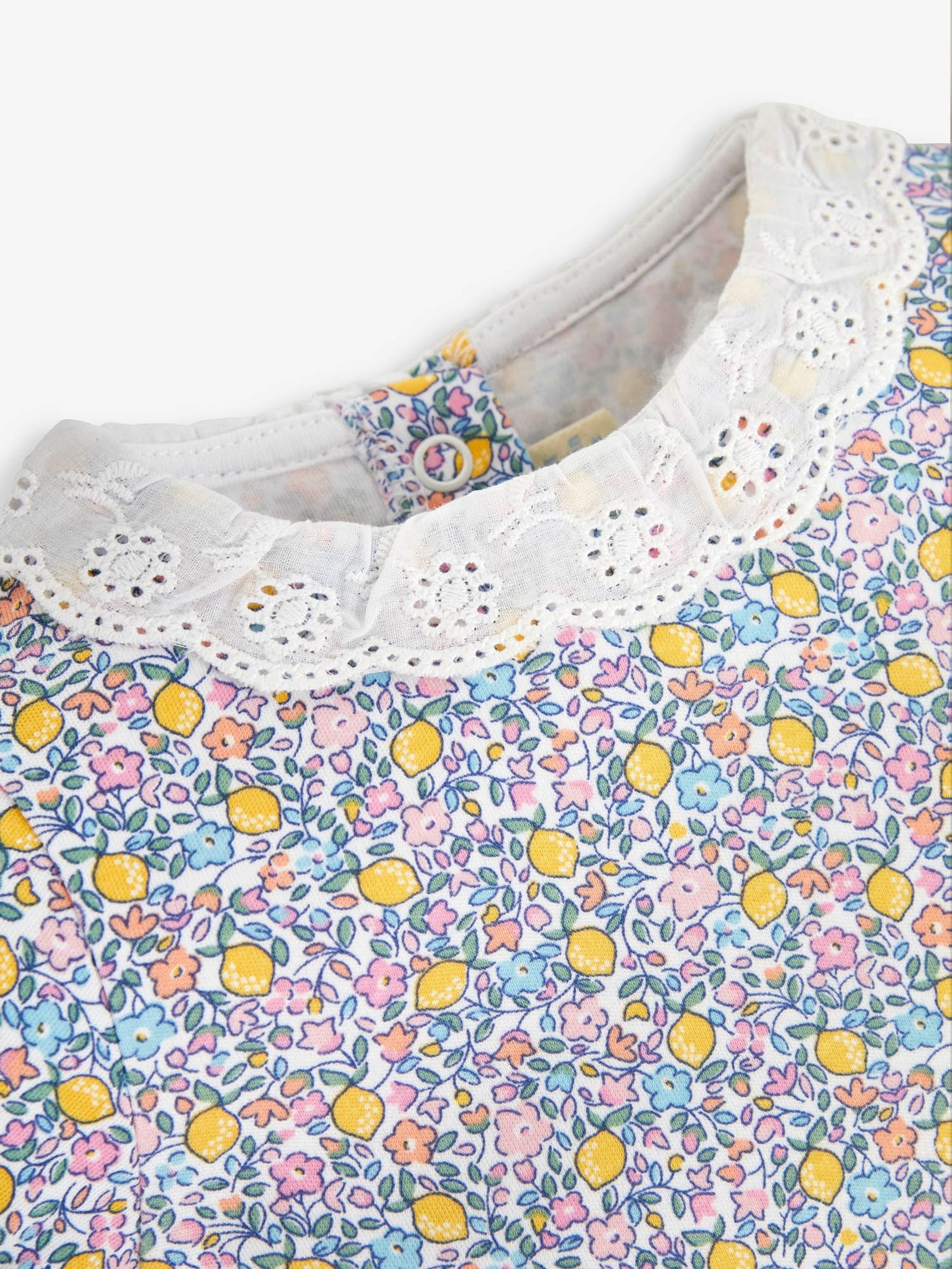 Lemon Yellow Ditsy 2-Pack Pretty Baby Rompers - Image 4 of 5