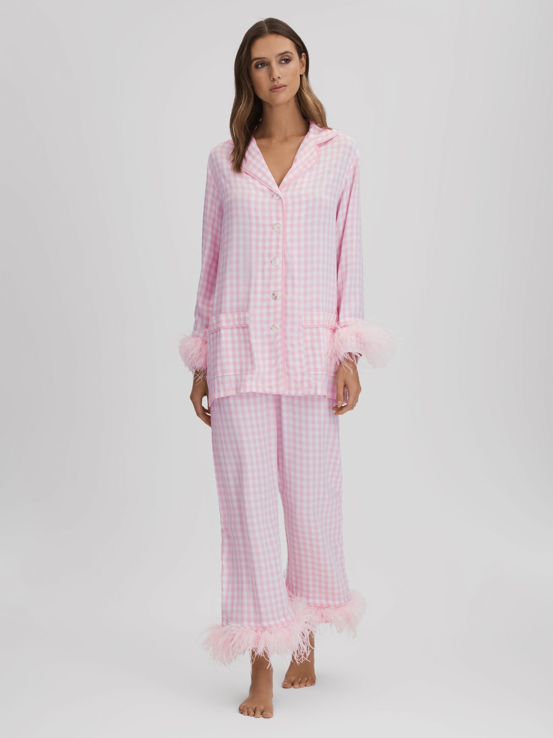 Sleeper Detachable Feather Pyjama Set in Pink/White - Image 1 of 9