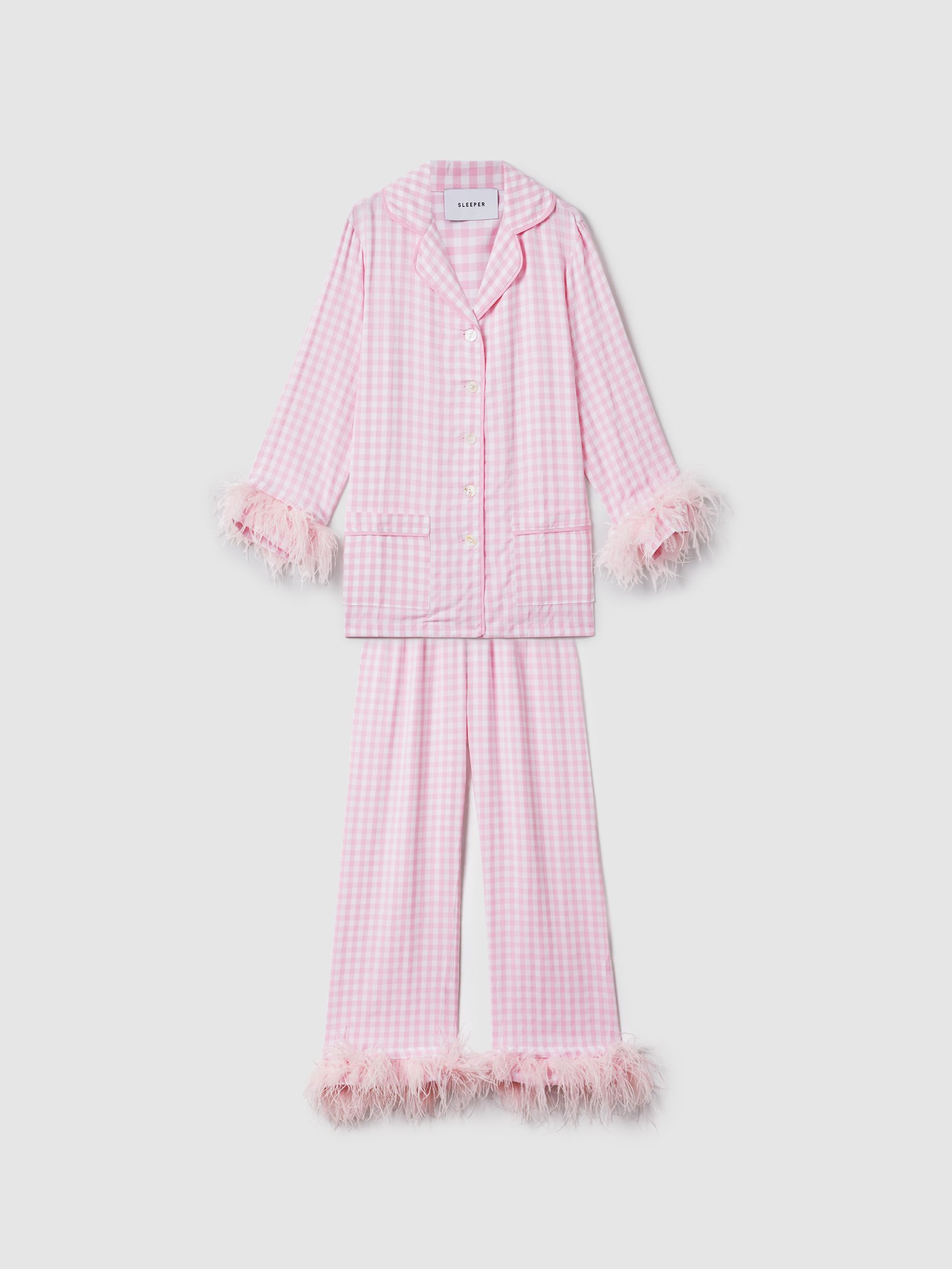 Sleeper Detachable Feather Pyjama Set in Pink/White - Image 2 of 9