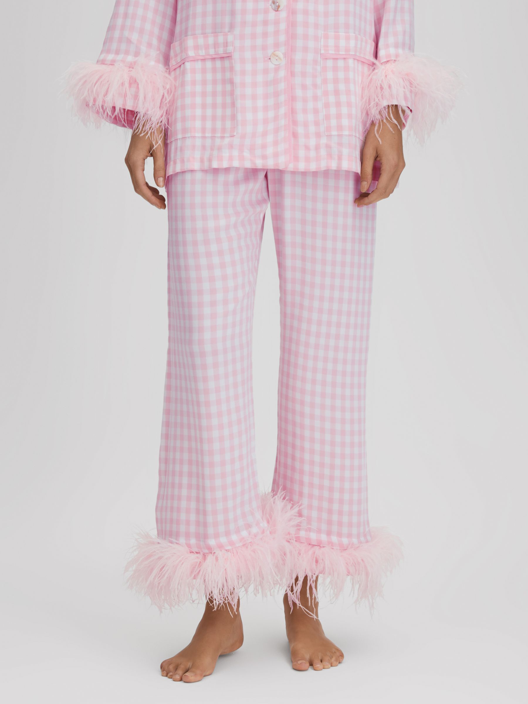 Sleeper Detachable Feather Pyjama Set in Pink/White - Image 6 of 9