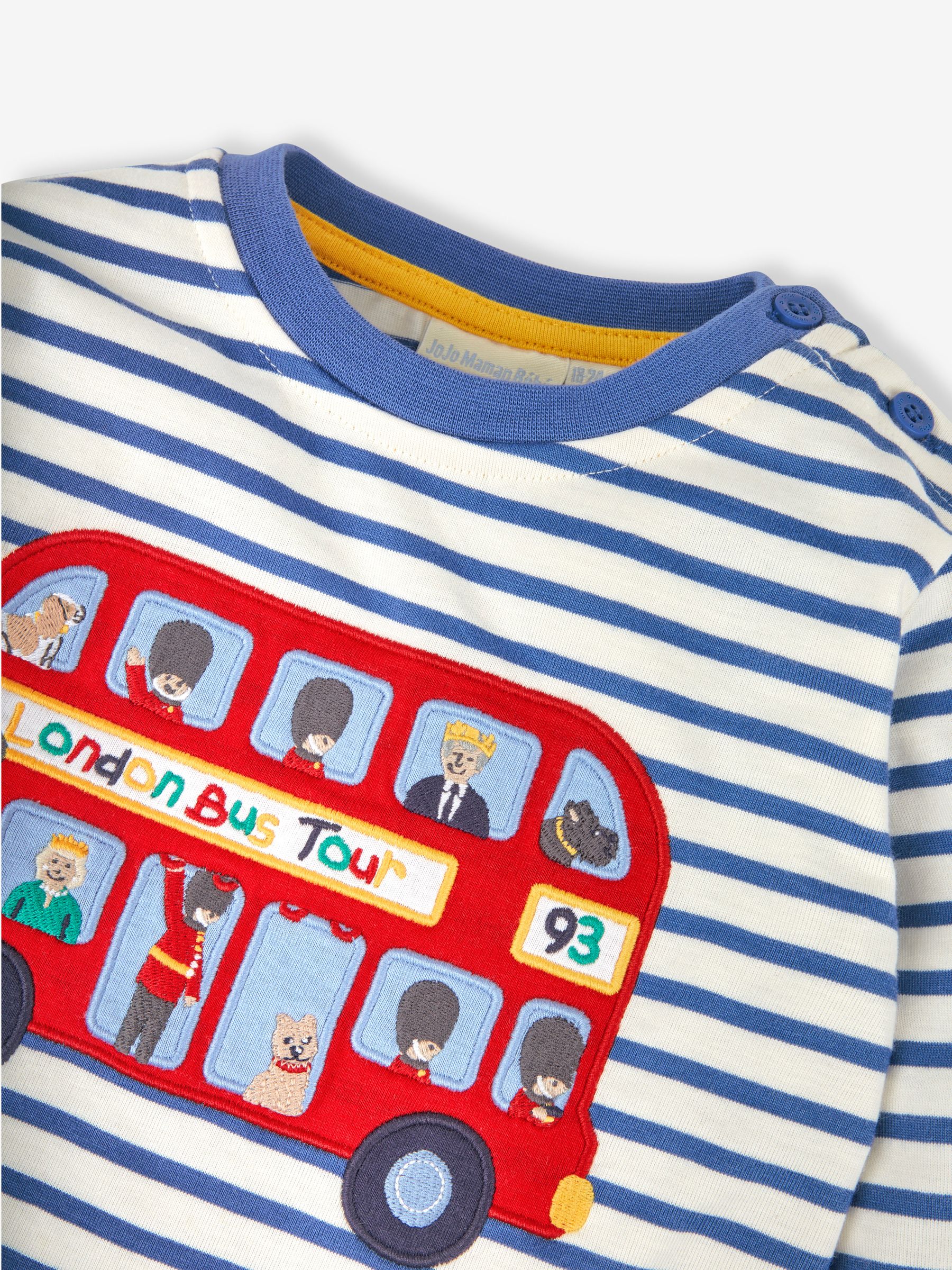 Ecru Navy Stripe Boys' King's Guard Bus Appliqué Top - Image 2 of 3