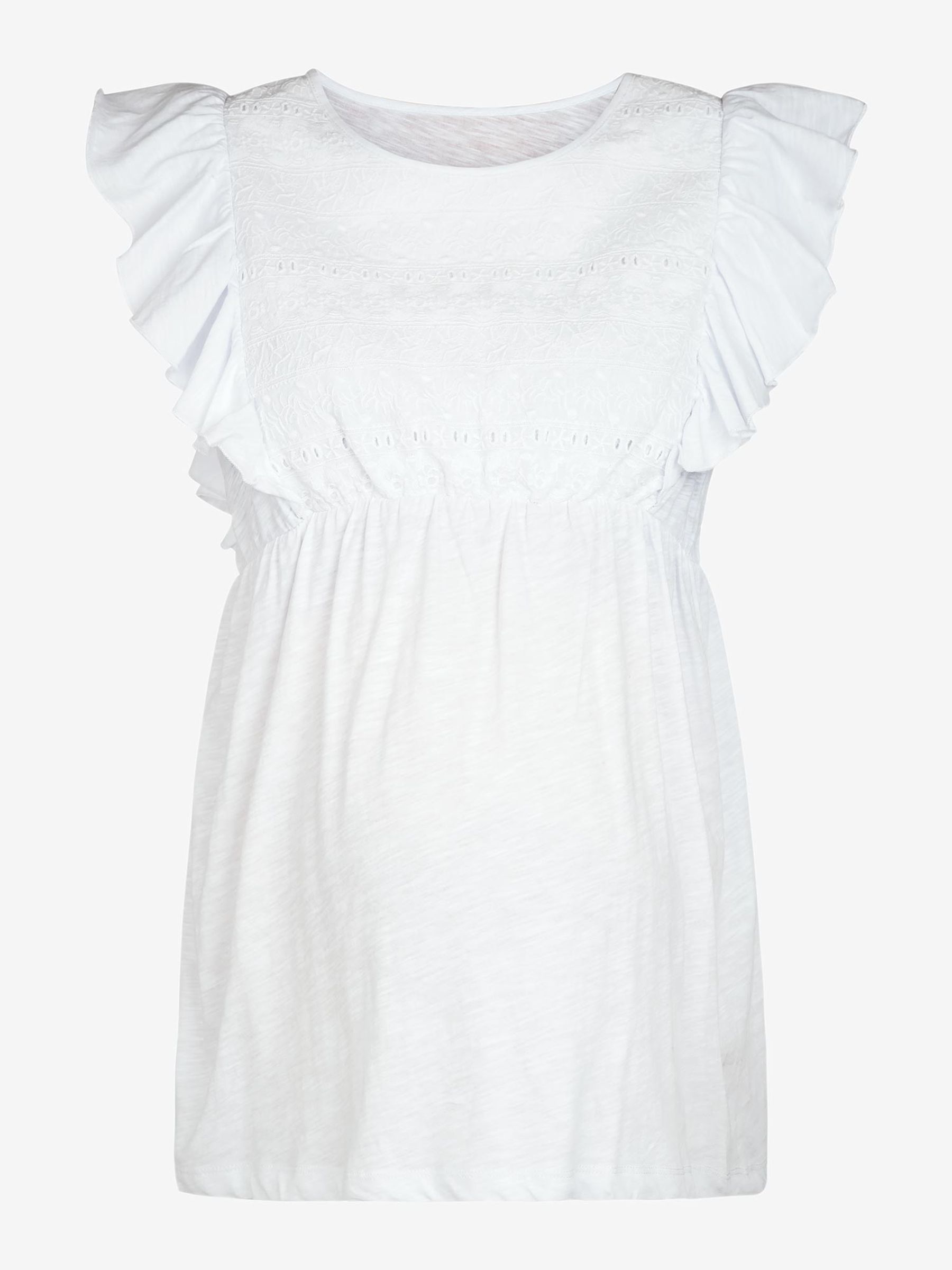 White Broderie Anglaise Maternity Top - Image 8 of 10