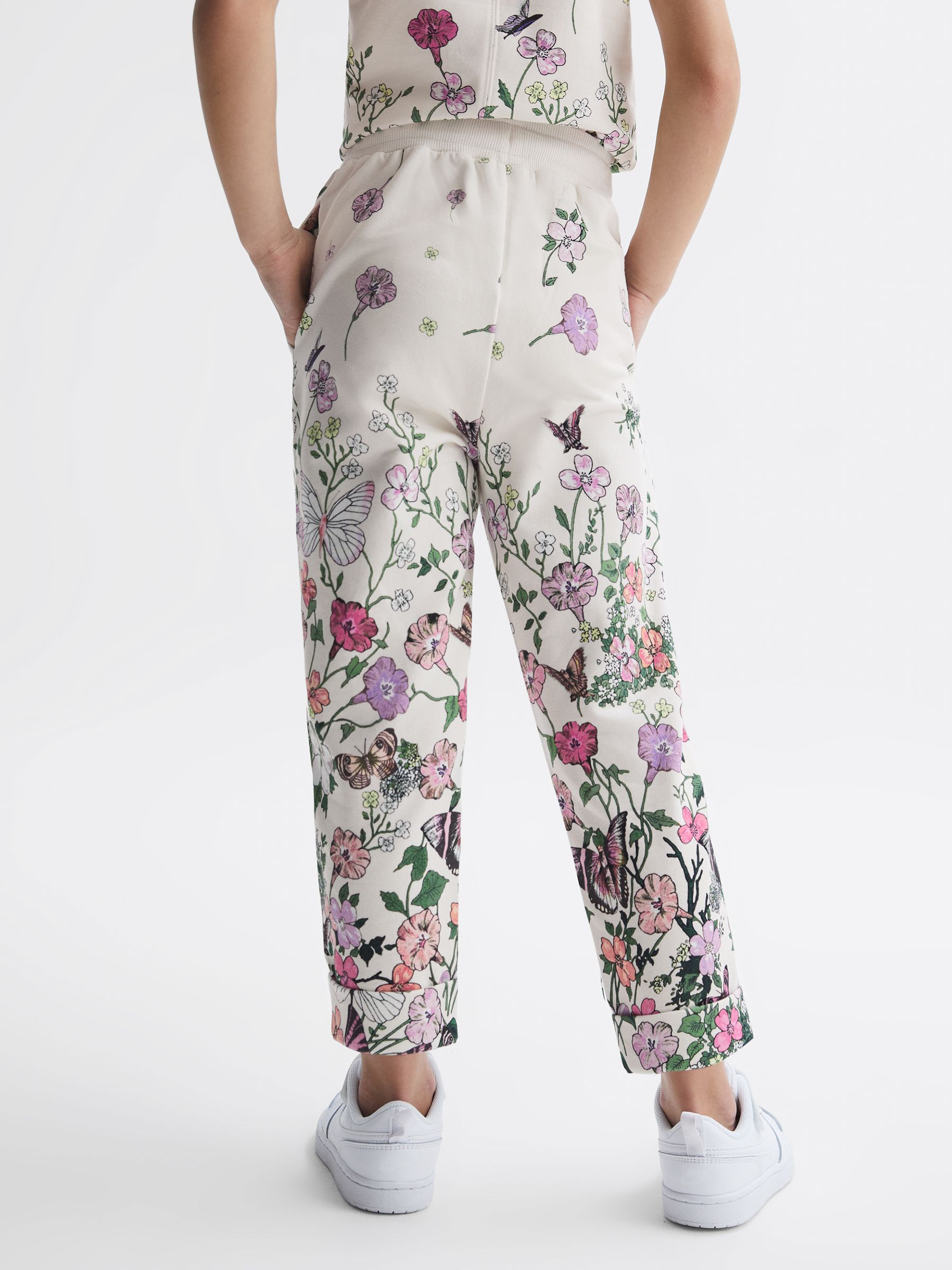 4-9 yrs Floral Print Drawstring Joggers in Pink Print - Image 5 of 6