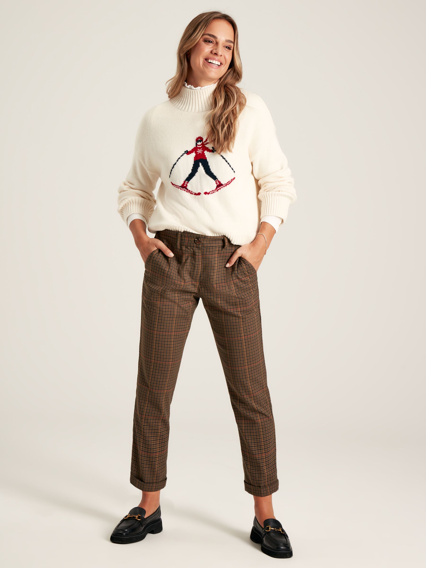 Abigail Cream High Neck Intarsia Ski Jumper - Image 1 of 6
