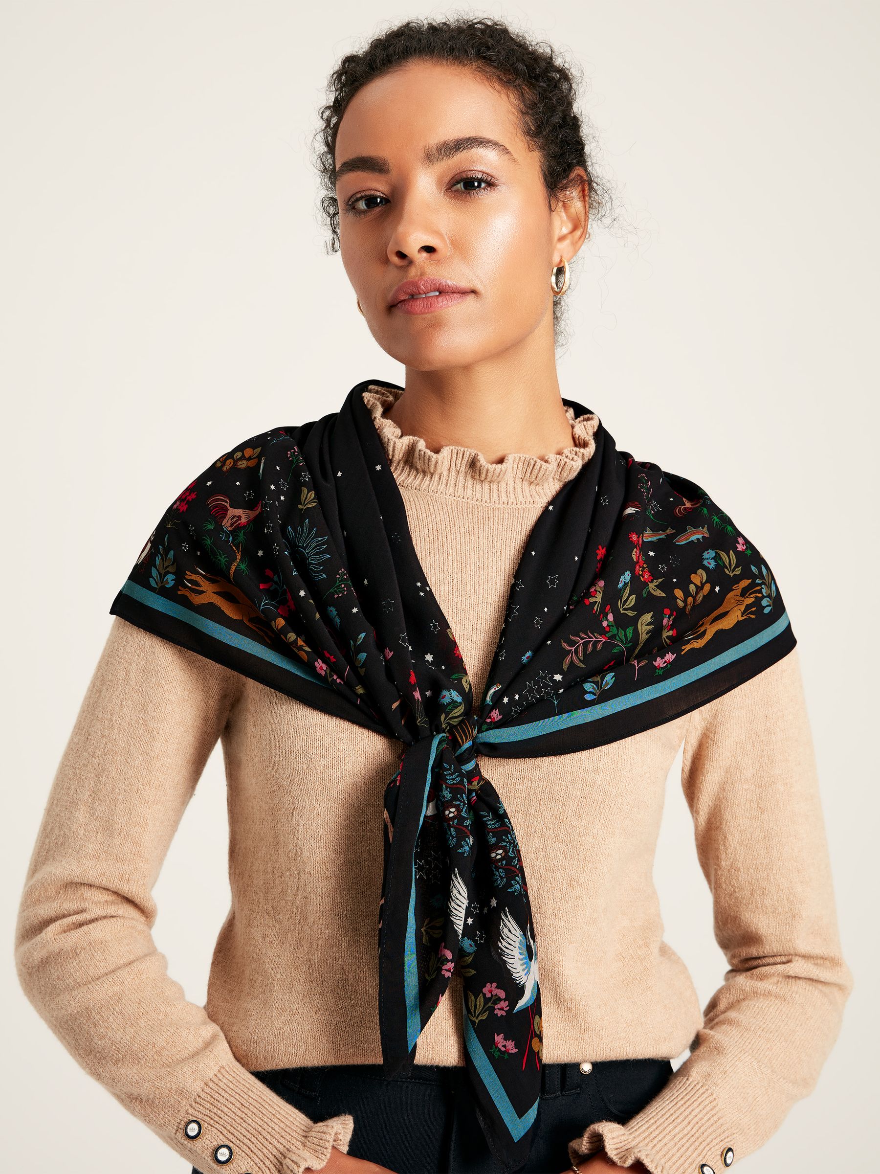 Middleton Black Printed Square Scarf - Image 1 of 6