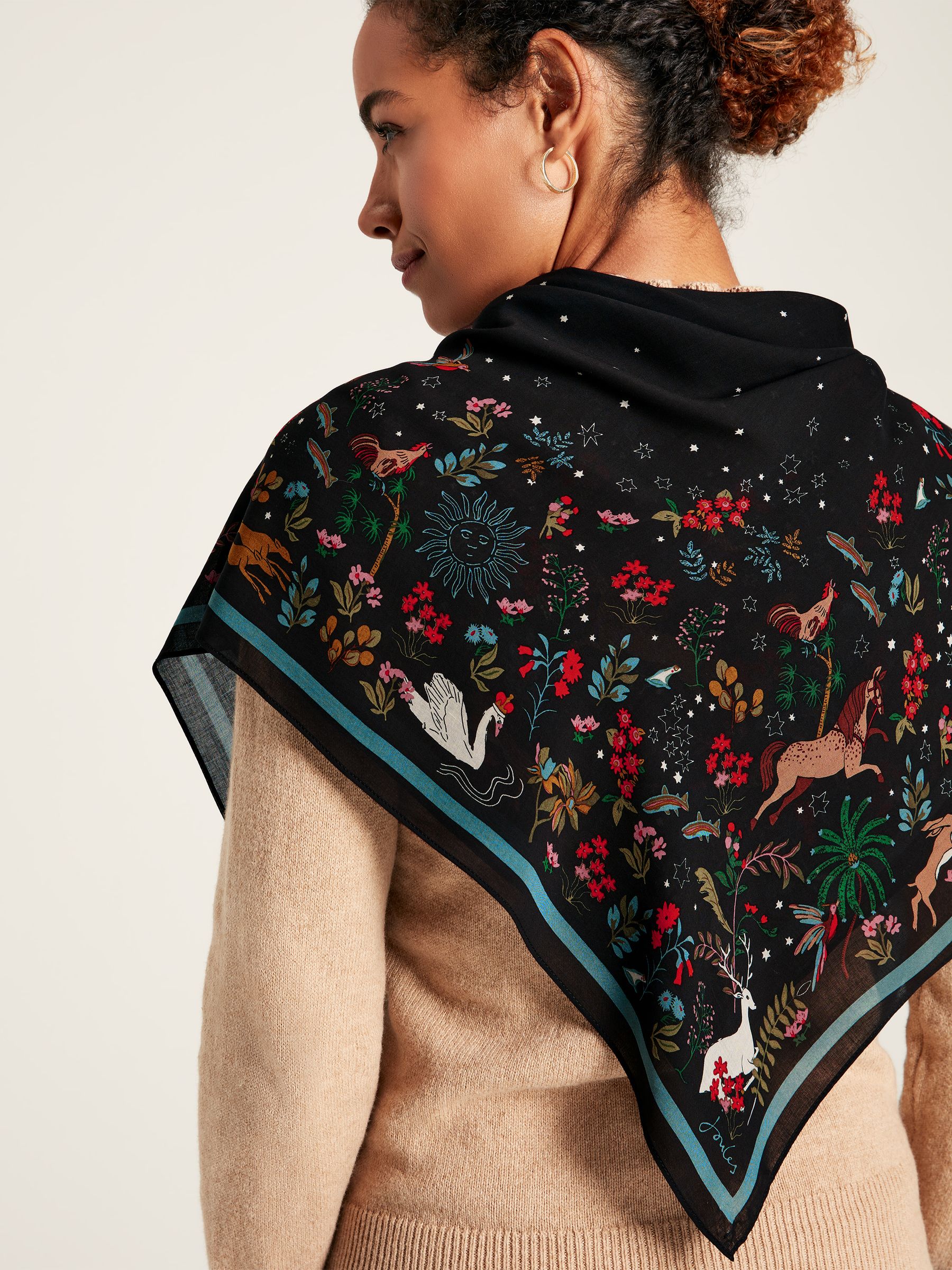 Middleton Black Printed Square Scarf - Image 2 of 6