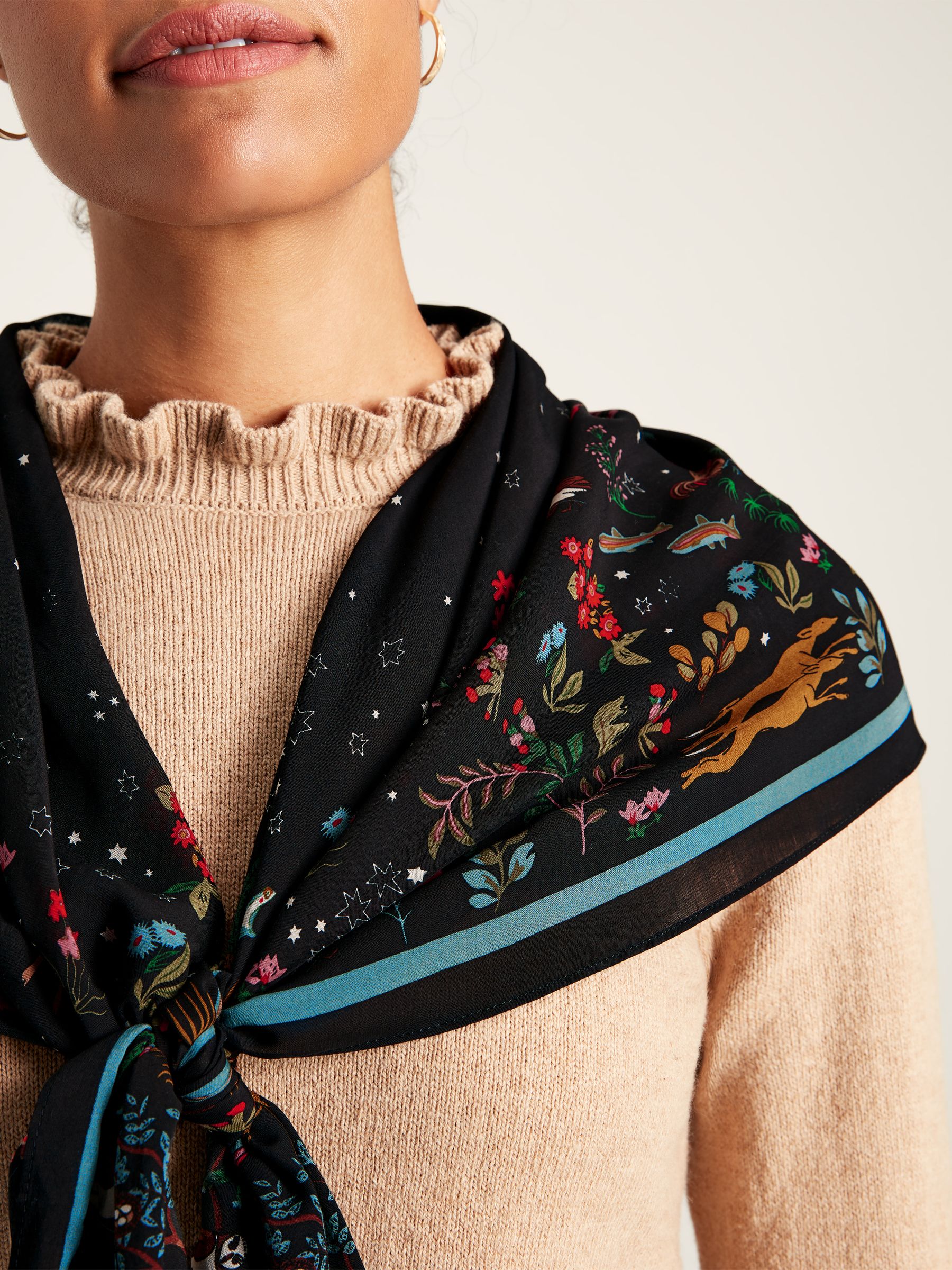 Middleton Black Printed Square Scarf - Image 3 of 6