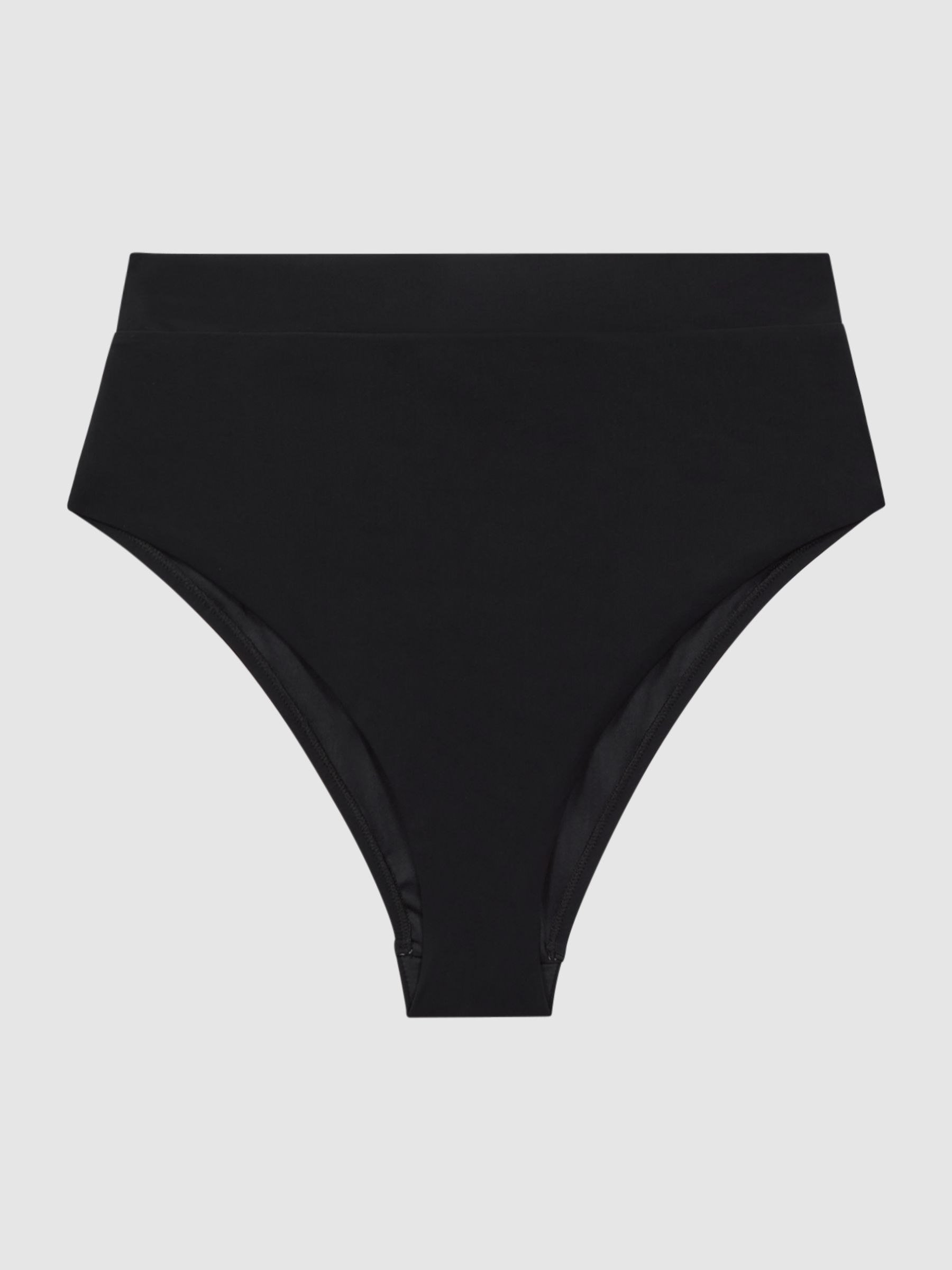 Italian Fabric High Rise Bikini Bottoms in Black - Image 2 of 5