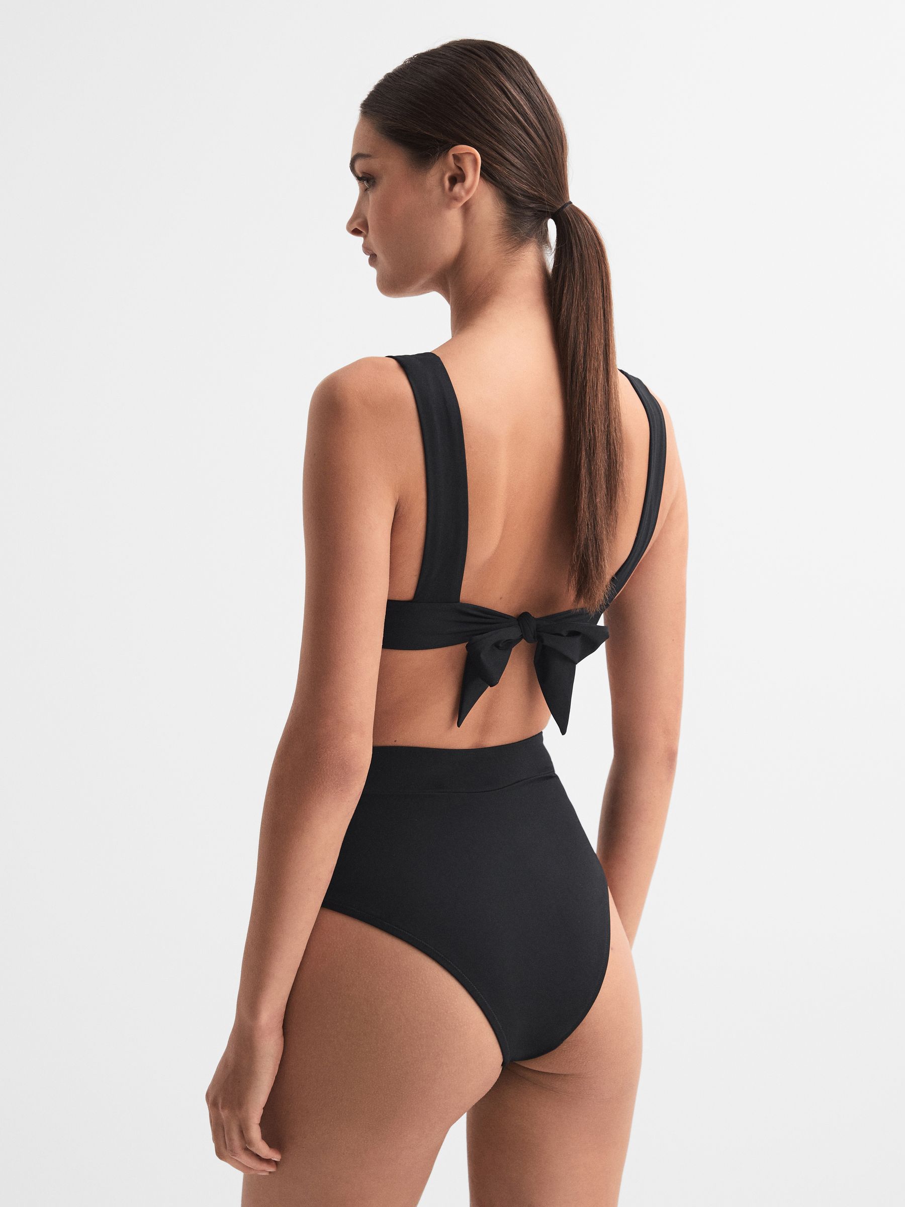 Italian Fabric High Rise Bikini Bottoms in Black - Image 5 of 5