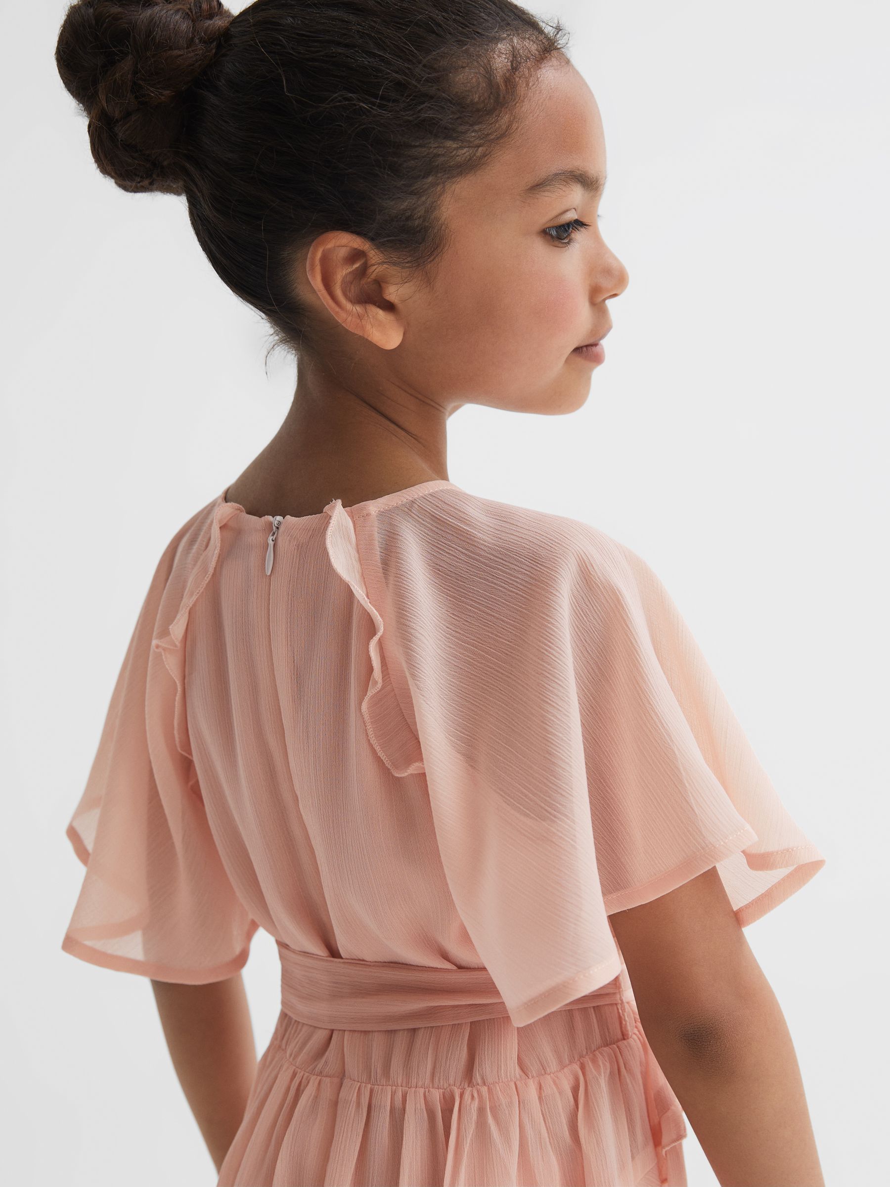 Belted Frill Dress in Pink - Image 4 of 6