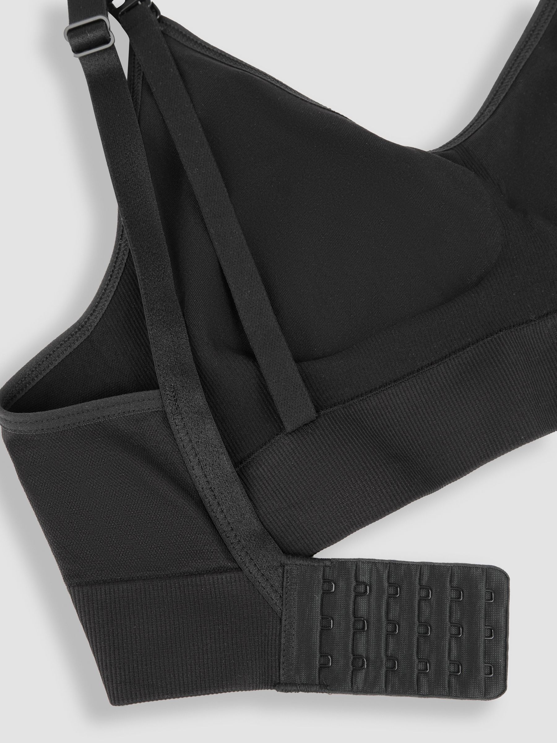 Black and White 2-Pack Cotton Seamless Nursing Bras - Image 10 of 11
