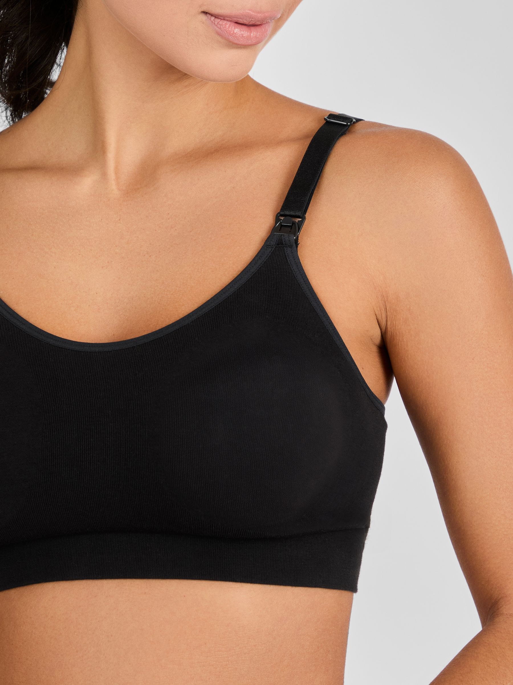 Black and White 2-Pack Cotton Seamless Nursing Bras - Image 4 of 11