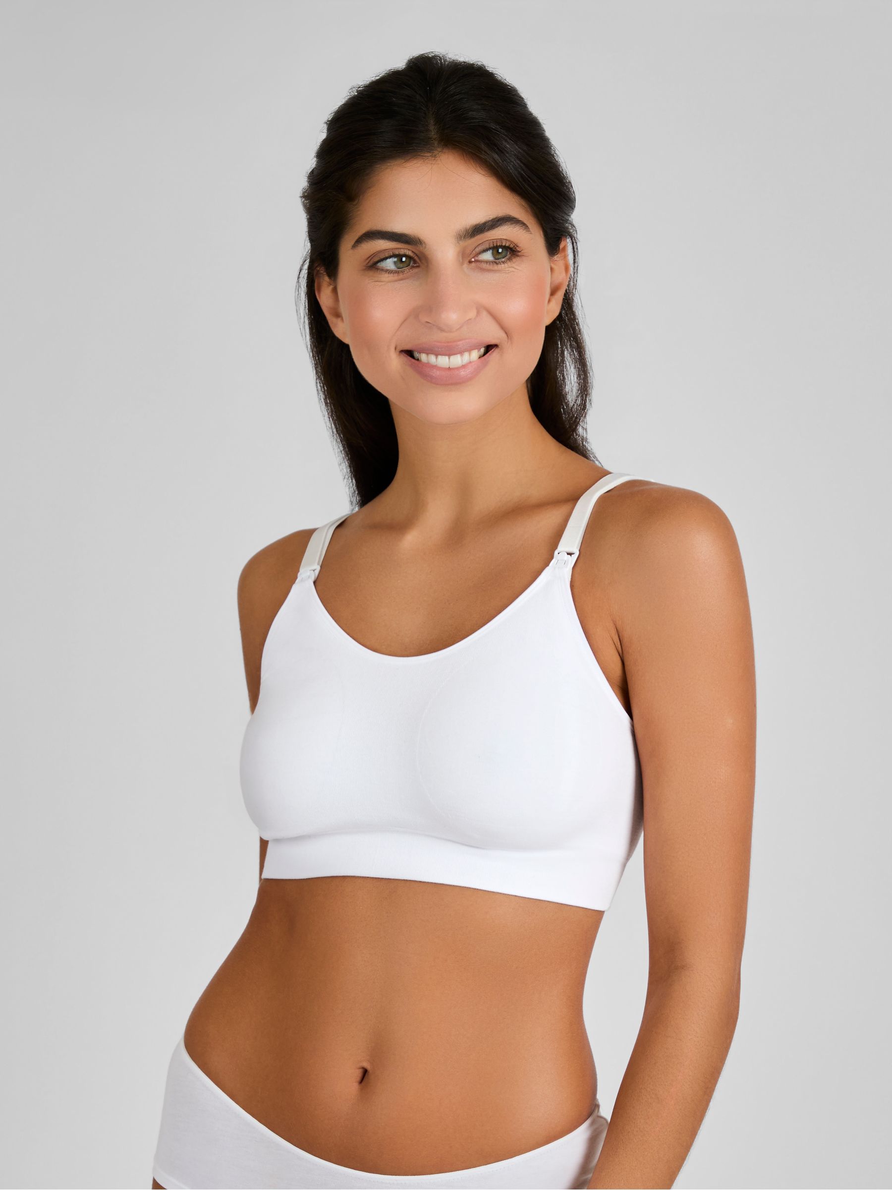 Black and White 2-Pack Cotton Seamless Nursing Bras - Image 5 of 11
