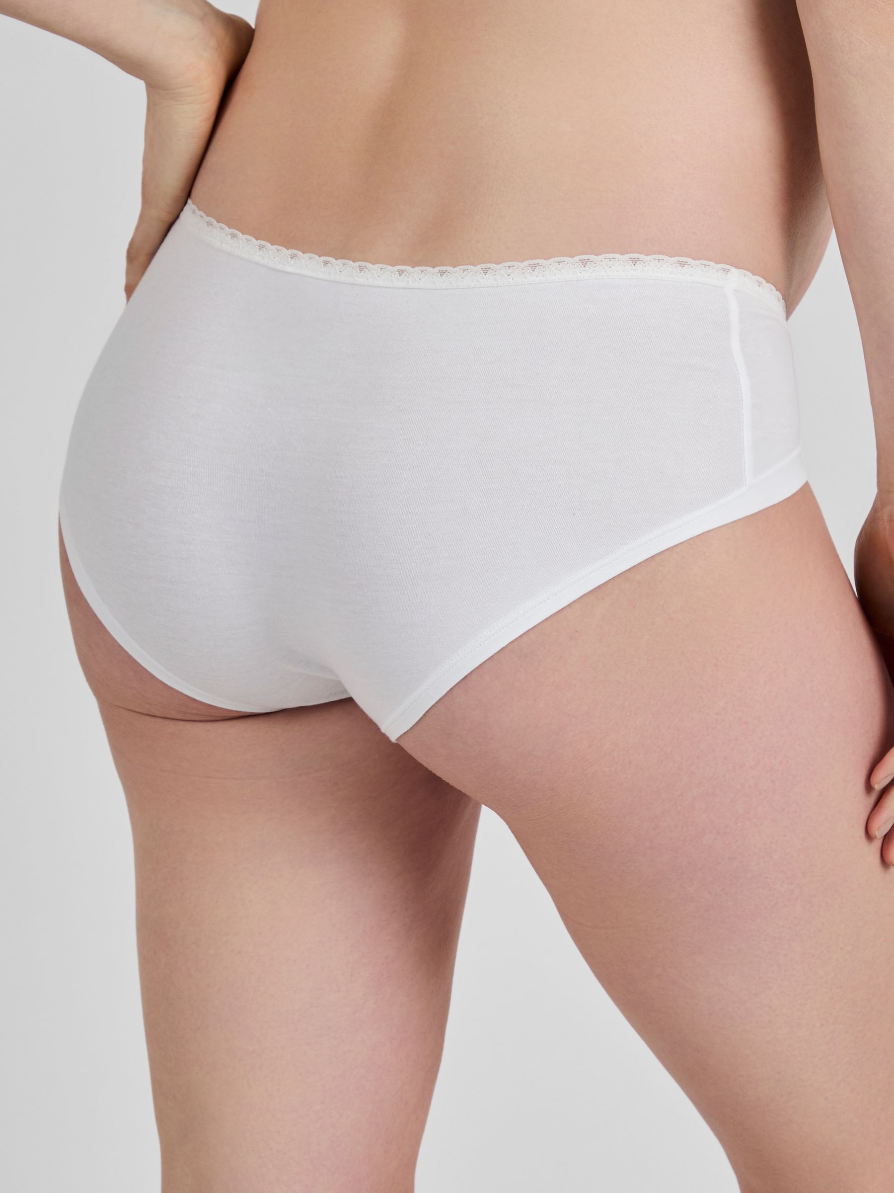 White 3-Pack Lace Trim Maternity Shorts - Image 2 of 3