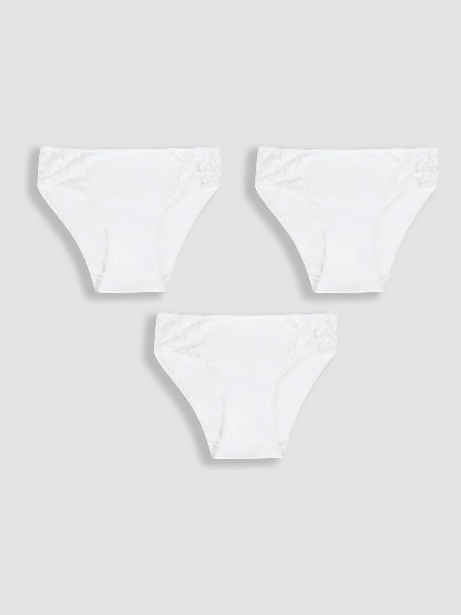 White 3-Pack Lace Trim Maternity Knickers - Image 1 of 5