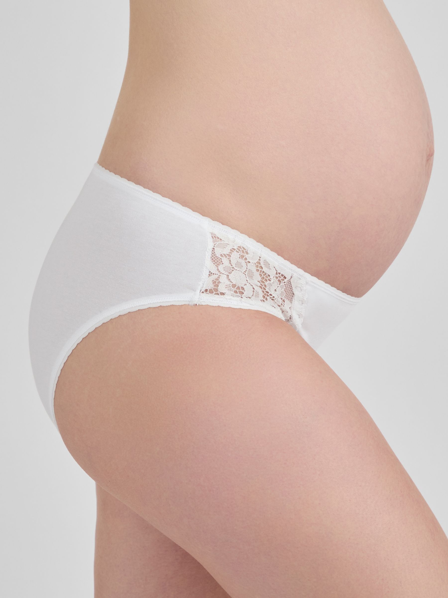 White 3-Pack Lace Trim Maternity Knickers - Image 4 of 5