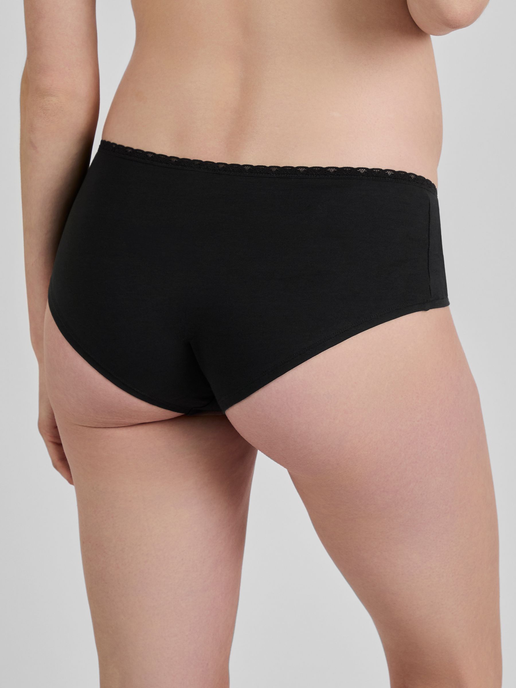 Black 3-Pack Lace Trim Maternity Shorts - Image 3 of 5
