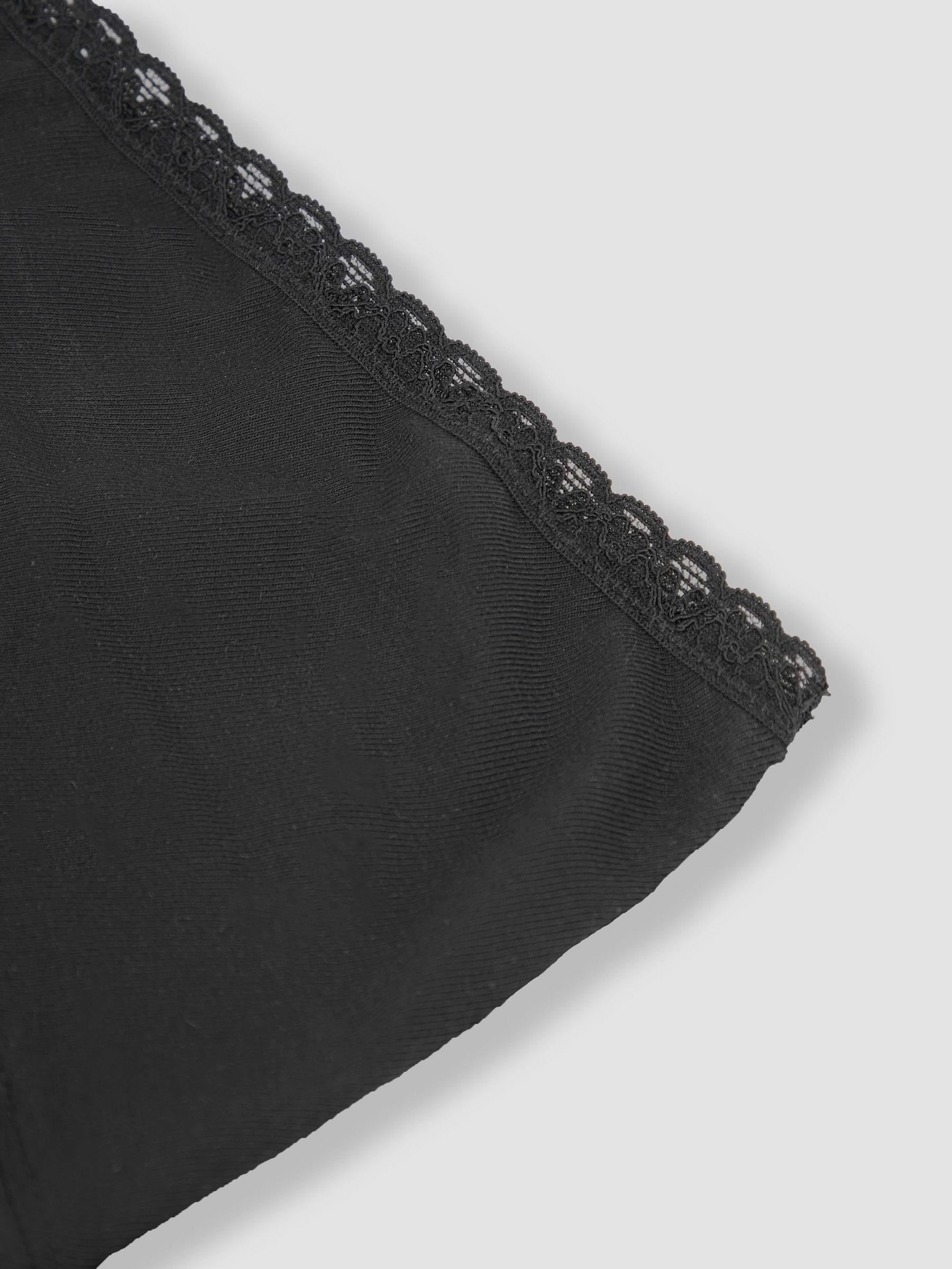 Black 3-Pack Lace Trim Maternity Shorts - Image 5 of 5