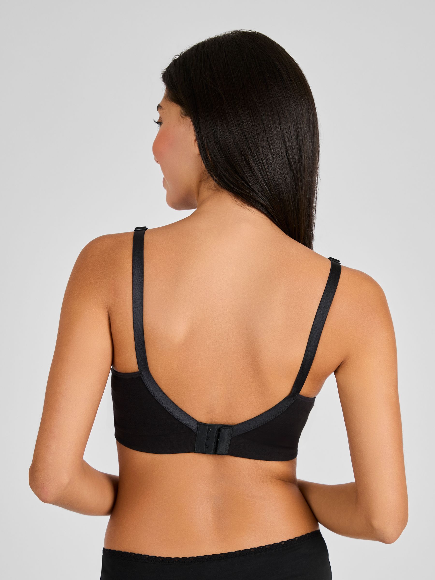 Black Emma-Jane Cotton Rich Lace Trim Seamless Nursing Bra - Image 2 of 5