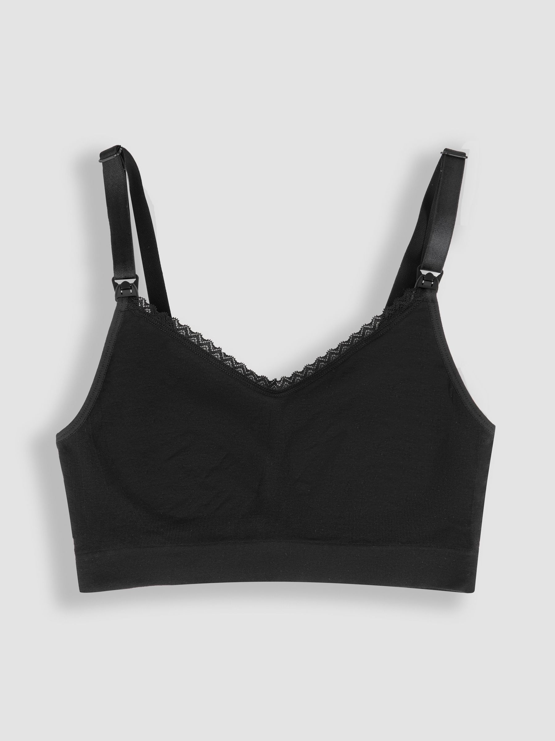 Black Emma-Jane Cotton Rich Lace Trim Seamless Nursing Bra - Image 4 of 5