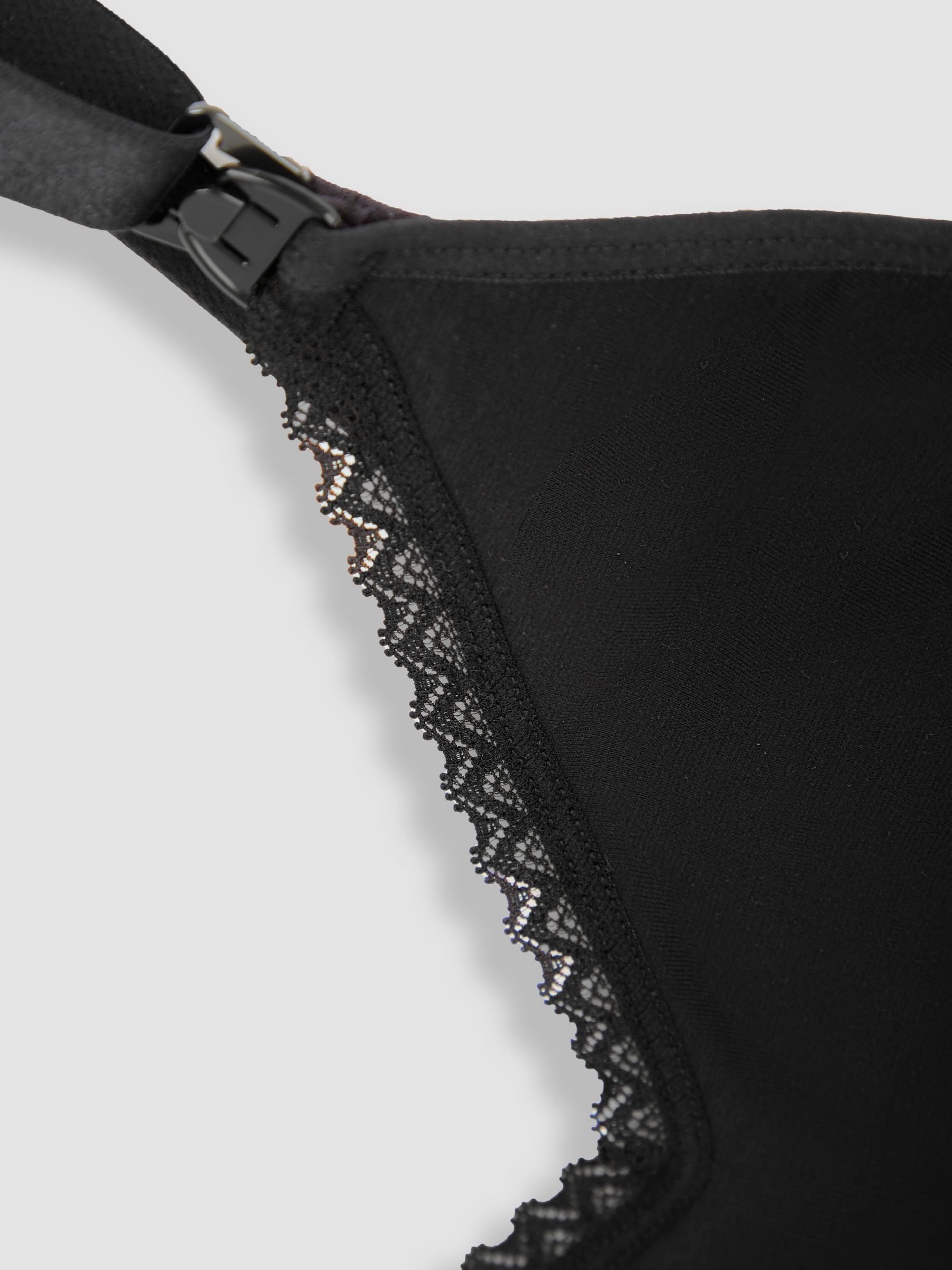 Black Emma-Jane Cotton Rich Lace Trim Seamless Nursing Bra - Image 5 of 5