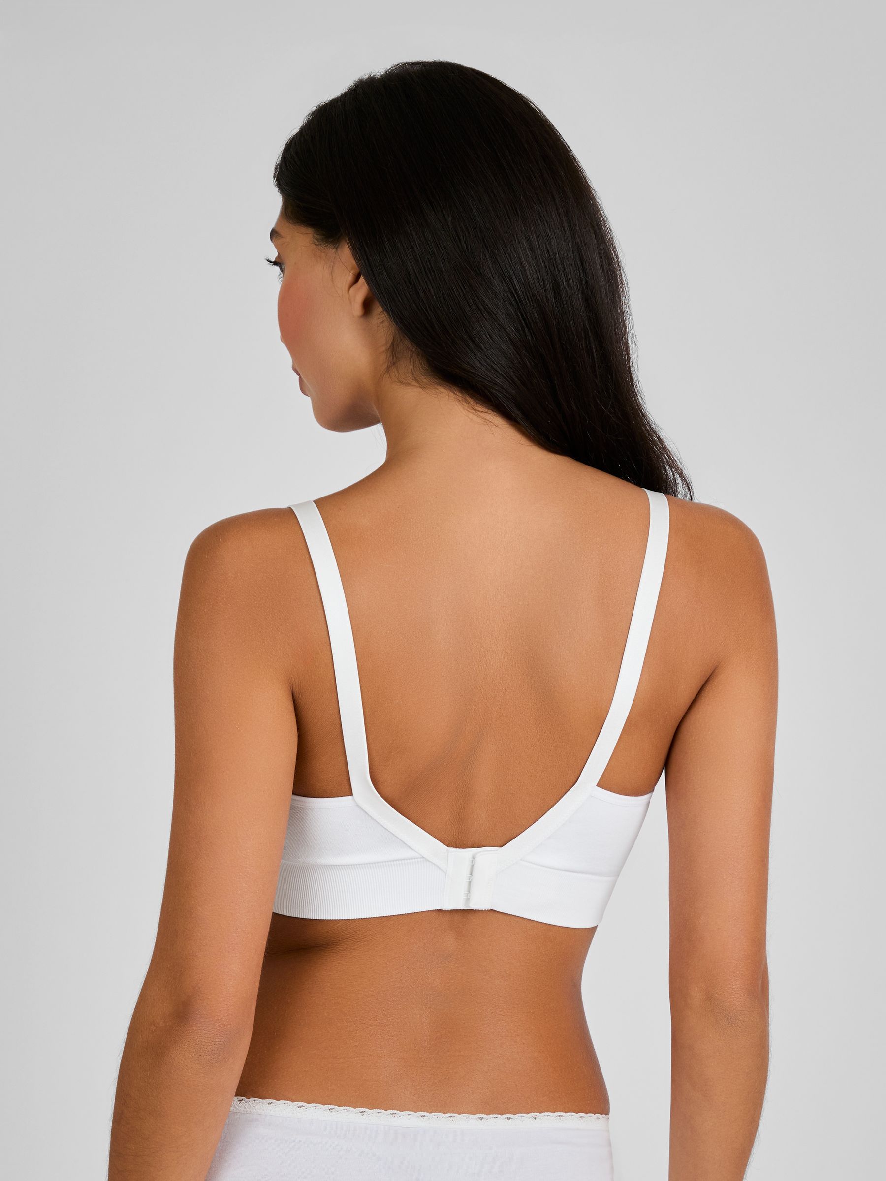 White Emma-Jane Cotton Rich Lace Trim Seamless Nursing Bra - Image 2 of 5