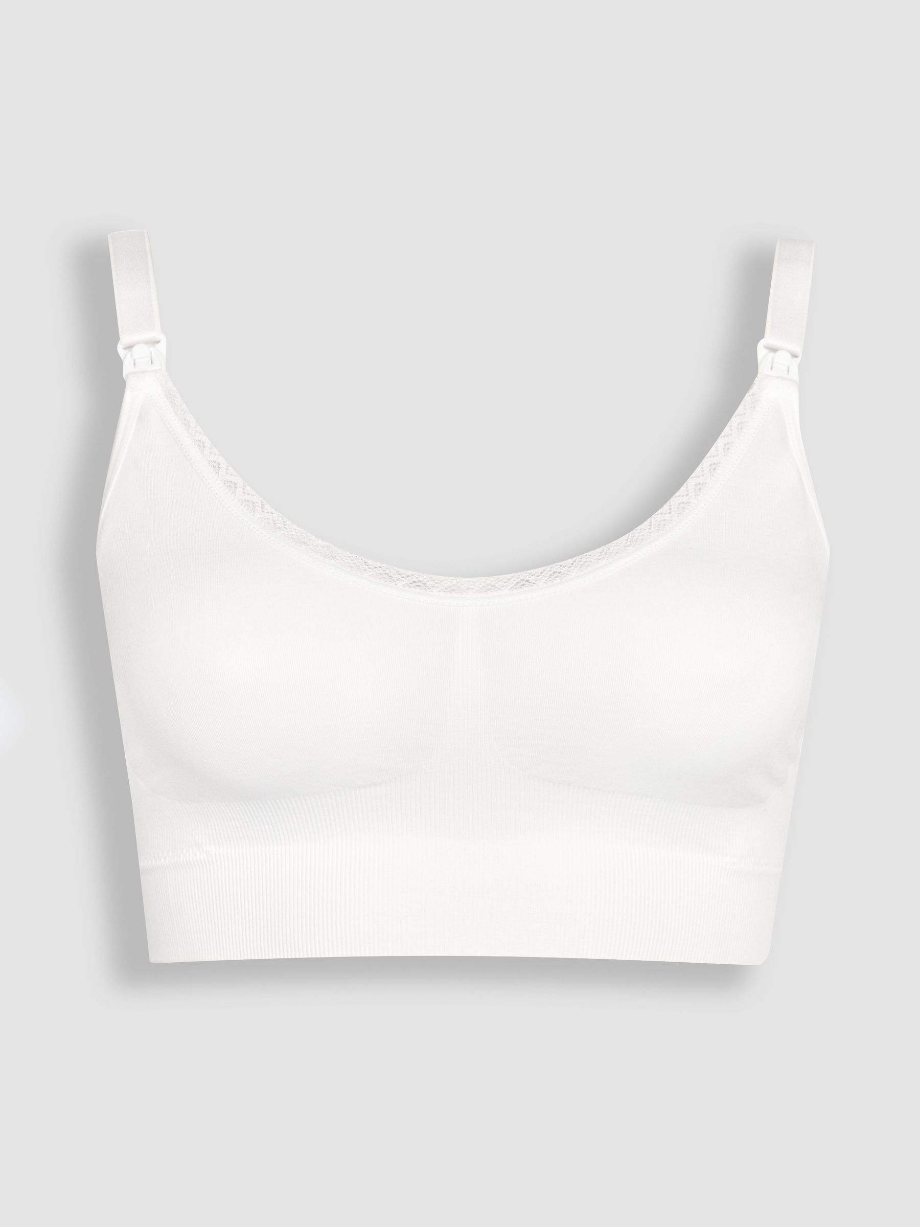 White Emma-Jane Cotton Rich Lace Trim Seamless Nursing Bra - Image 4 of 5