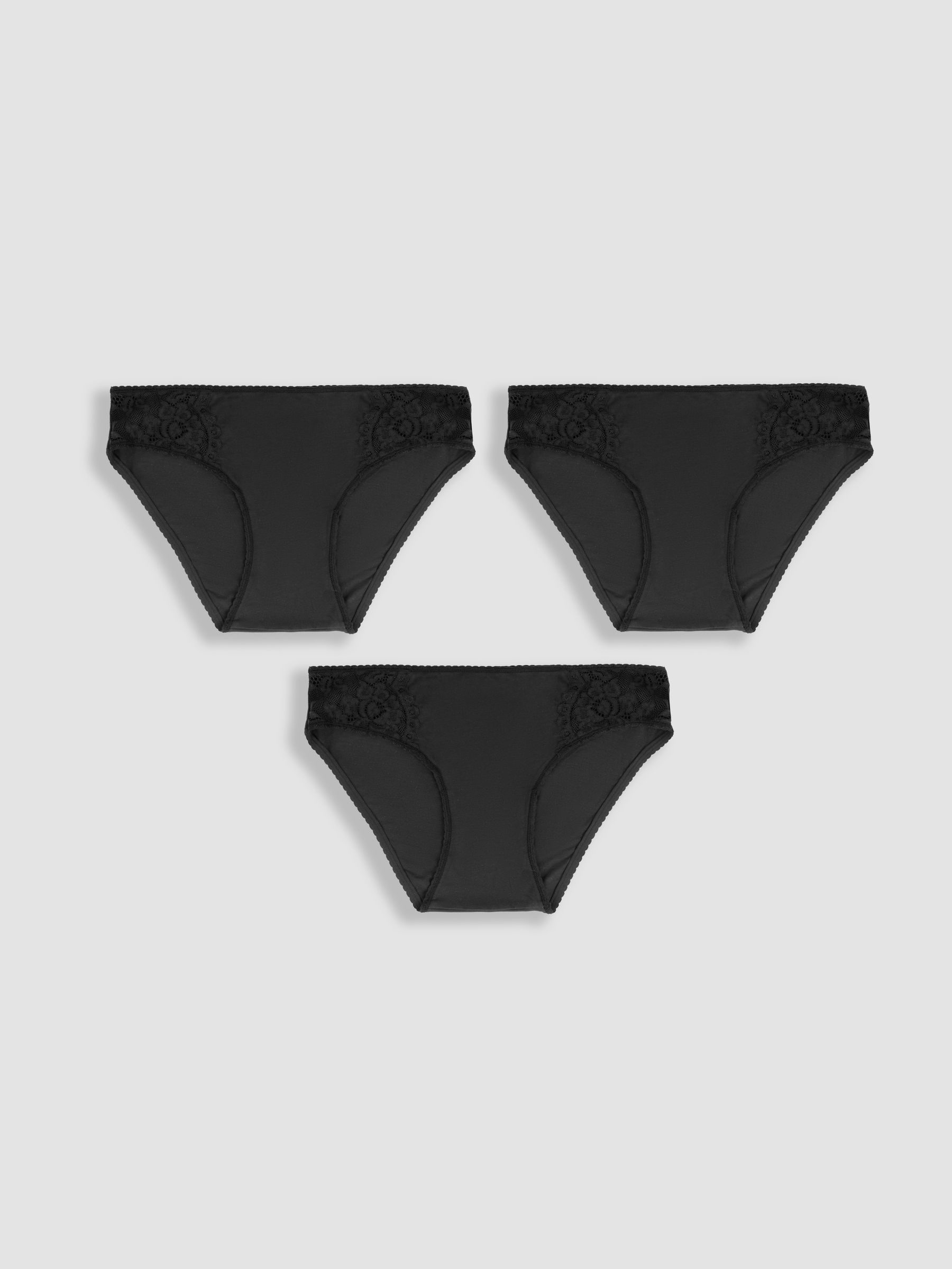Black 3-Pack Lace Trim Maternity Knickers - Image 1 of 5