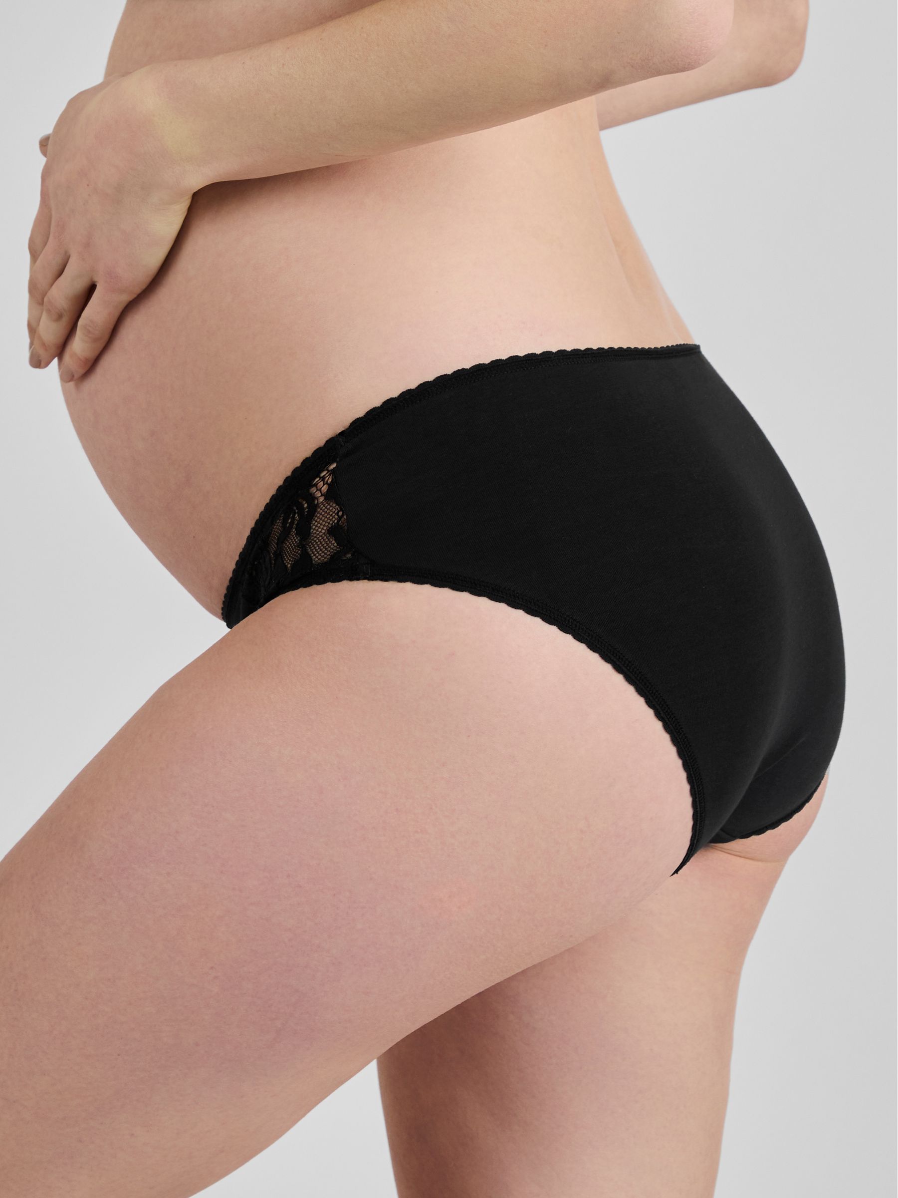 Black 3-Pack Lace Trim Maternity Knickers - Image 4 of 5