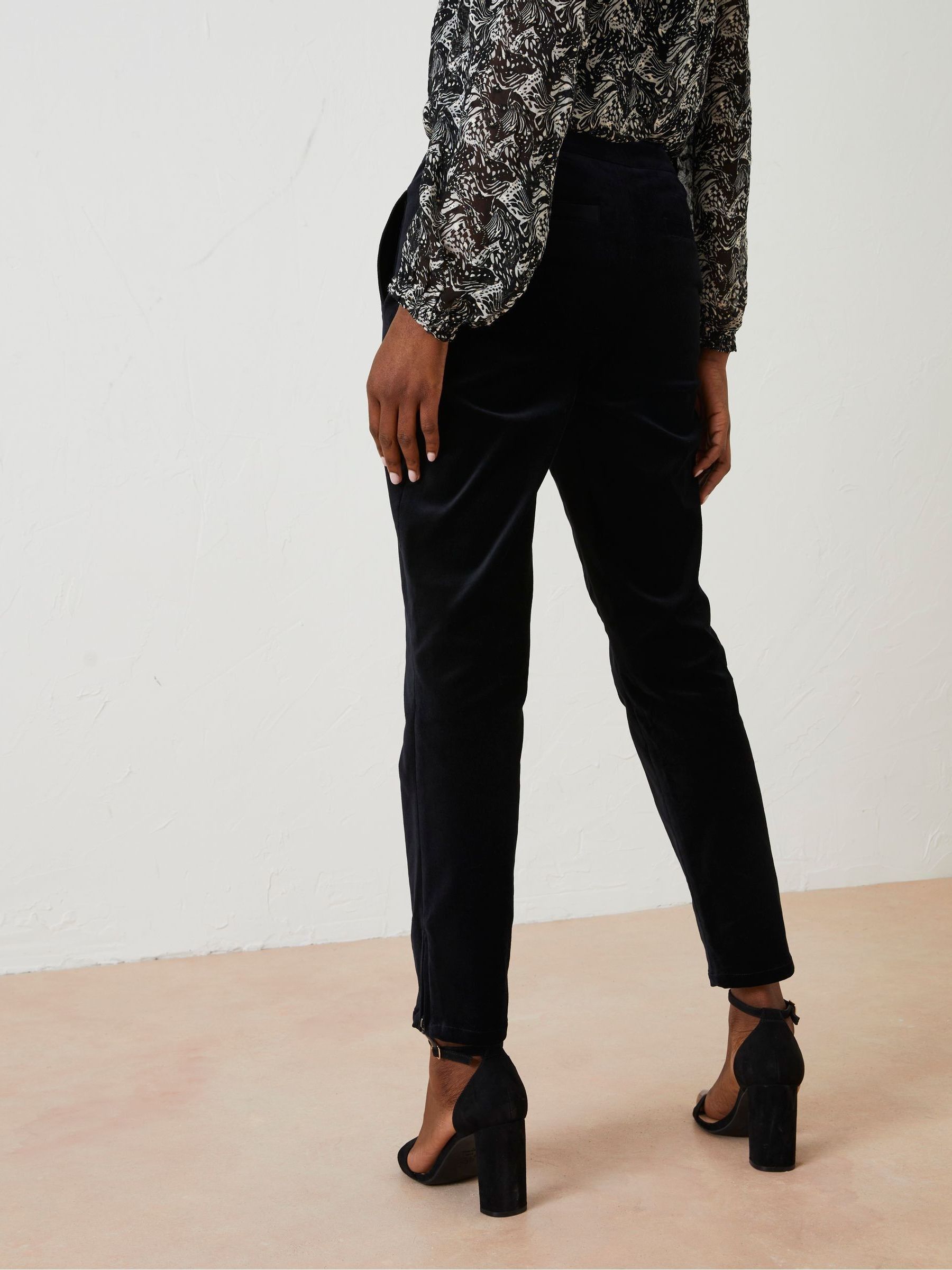 Black Isobelle Velvet Trousers - Image 2 of 5
