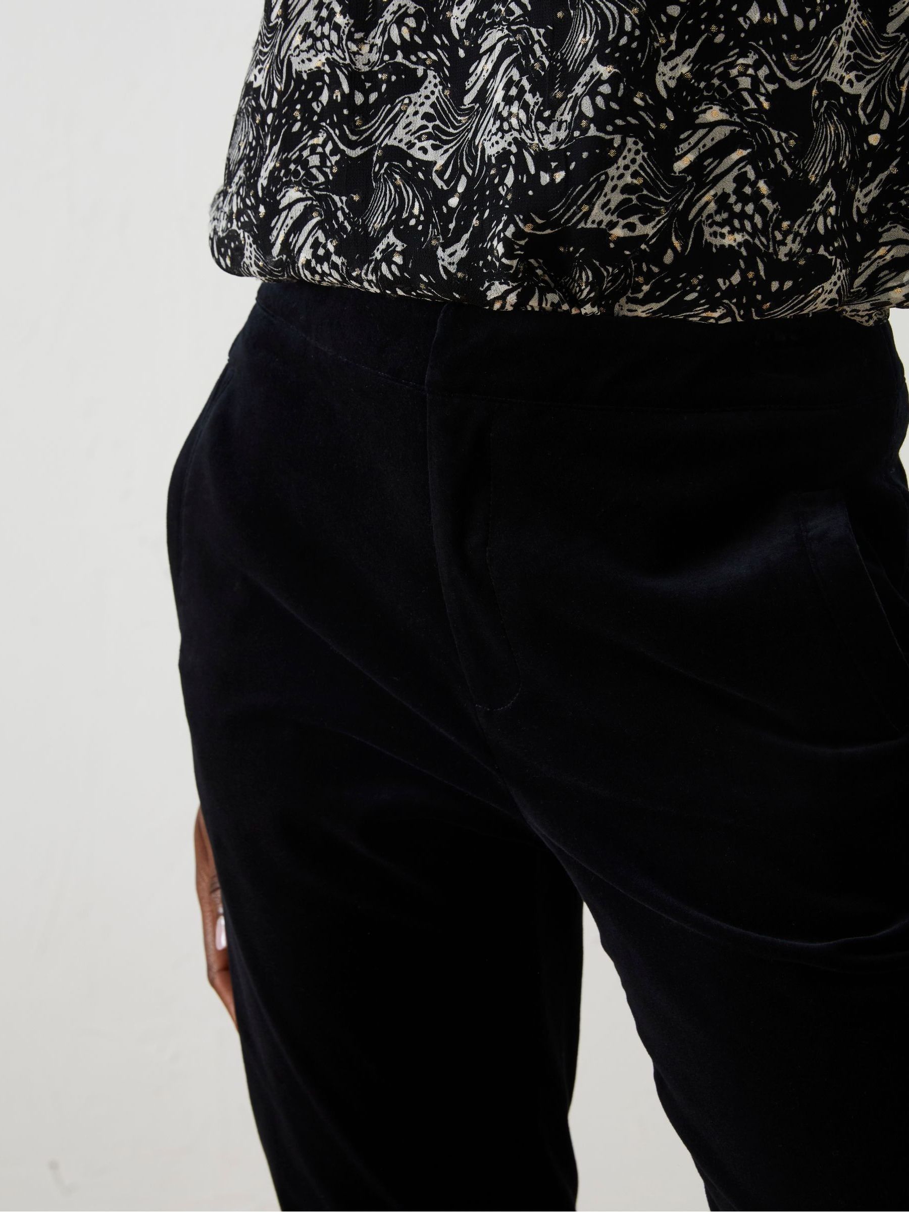 Black Isobelle Velvet Trousers - Image 4 of 5