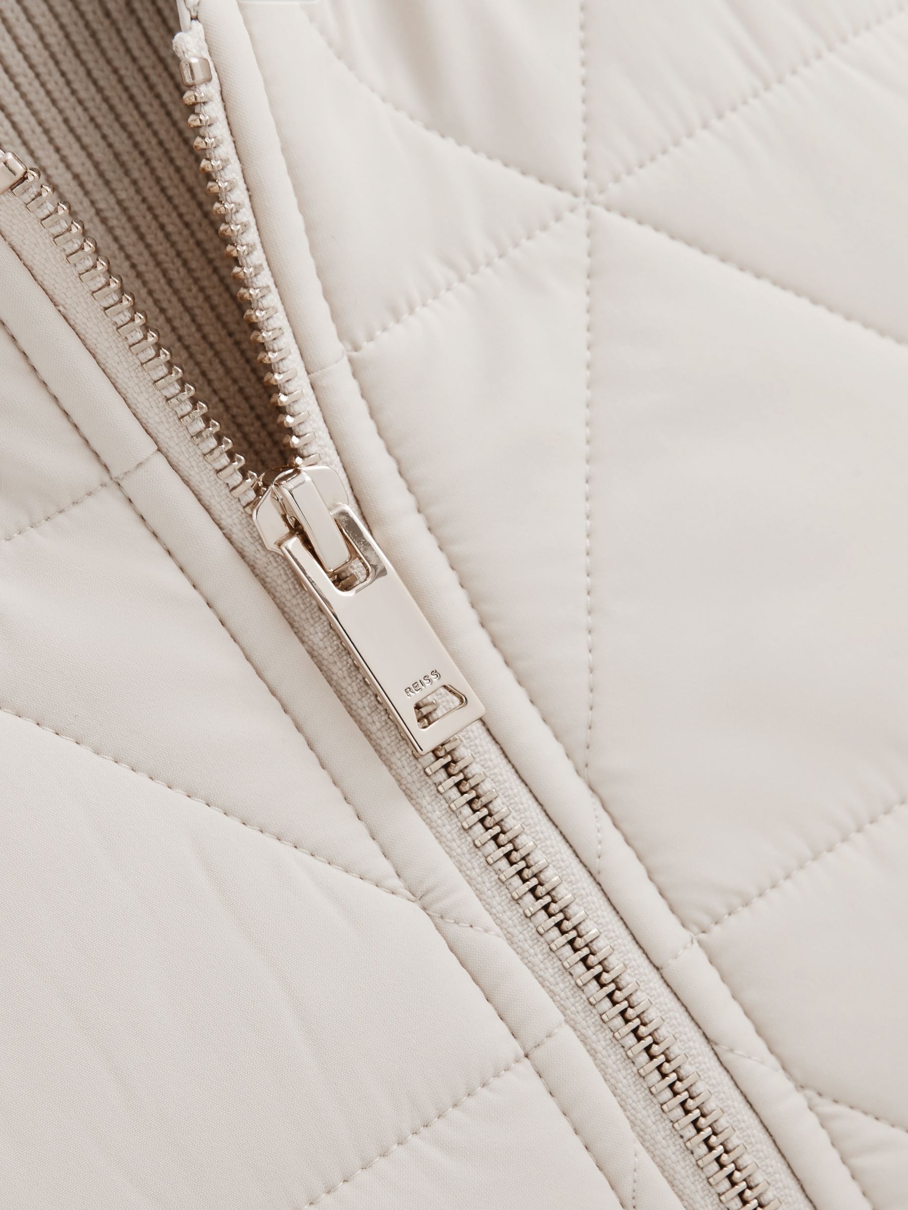 Junior Hybrid Knitted-Quilted Gilet in Stone - Image 5 of 5