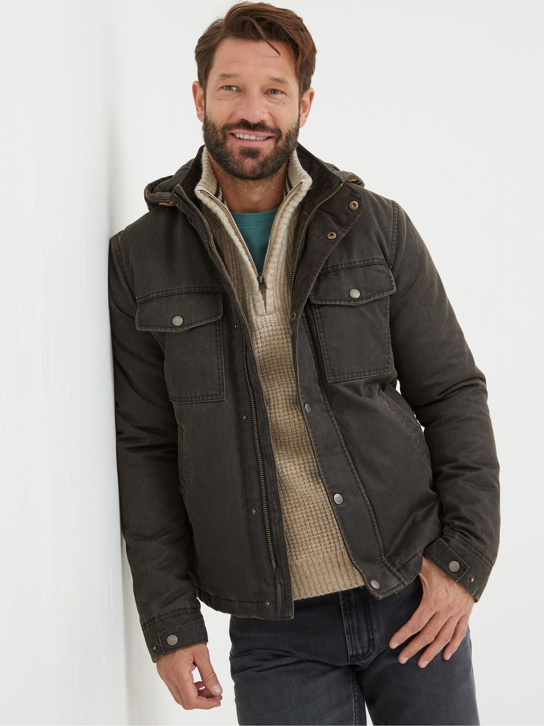 Brown Hooded Jacket - Image 1 of 6