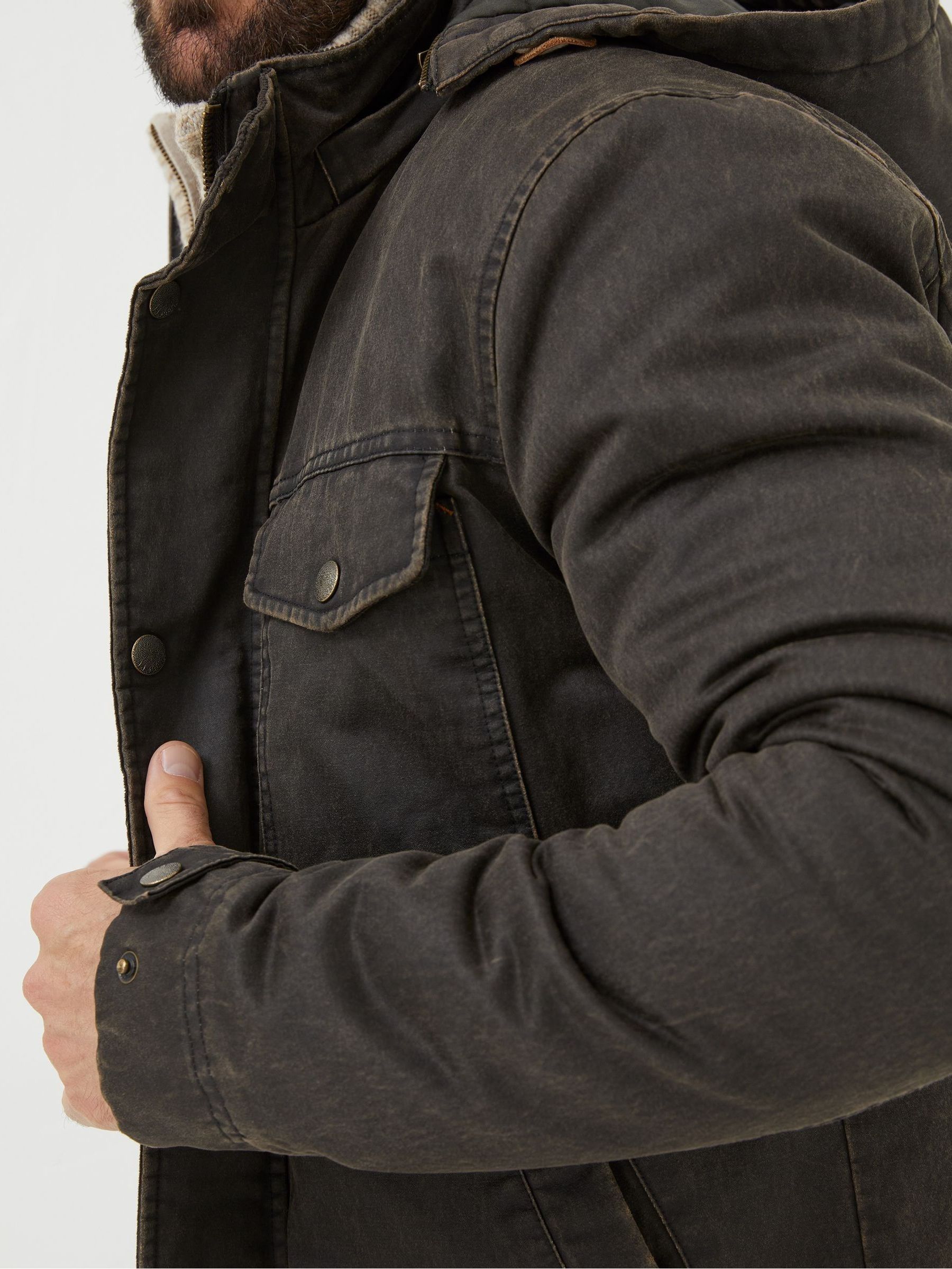 Brown Hooded Jacket - Image 4 of 6