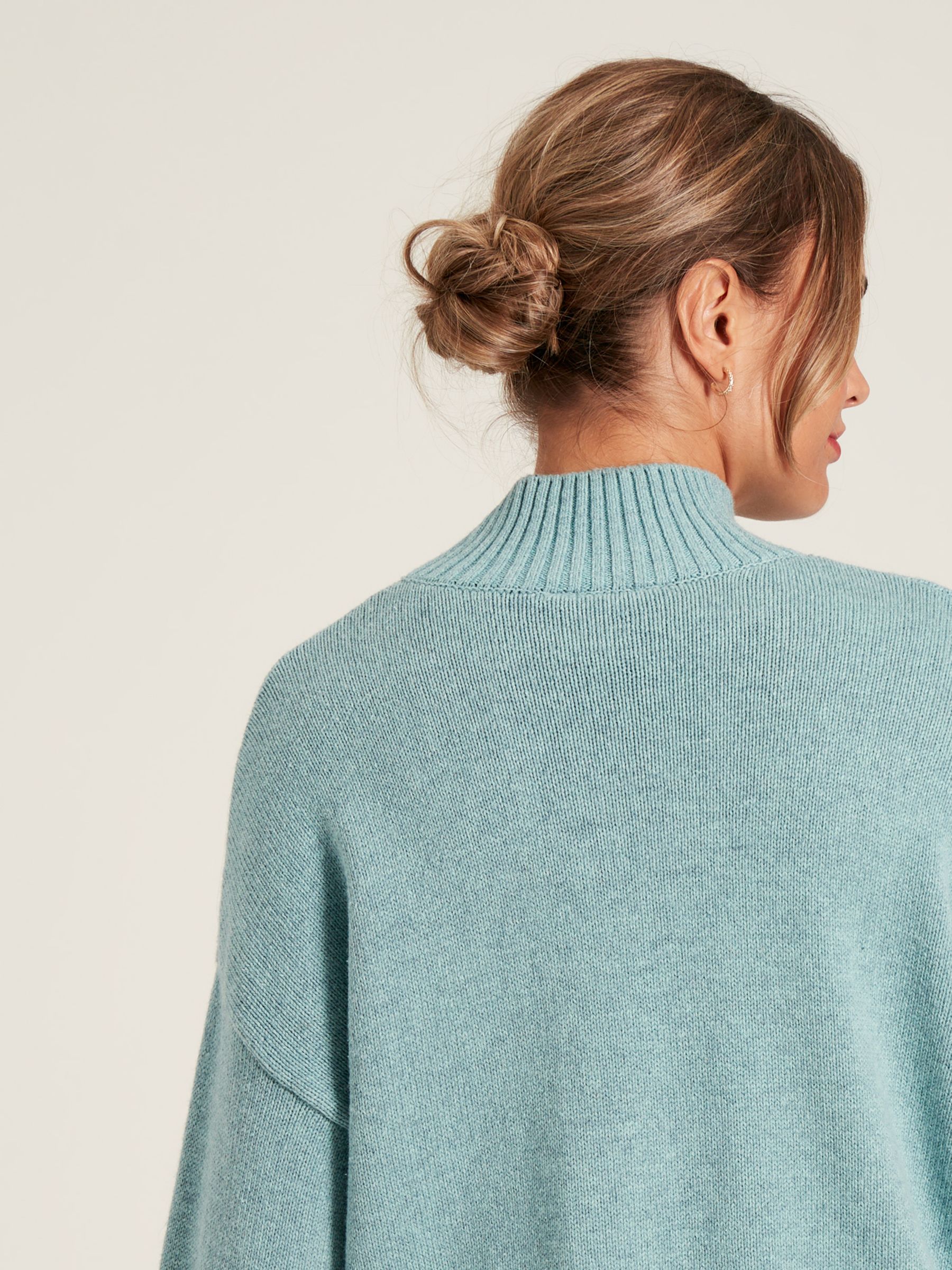 Abigail Light Blue High Neck Intarsia Ski Jumper - Image 2 of 5
