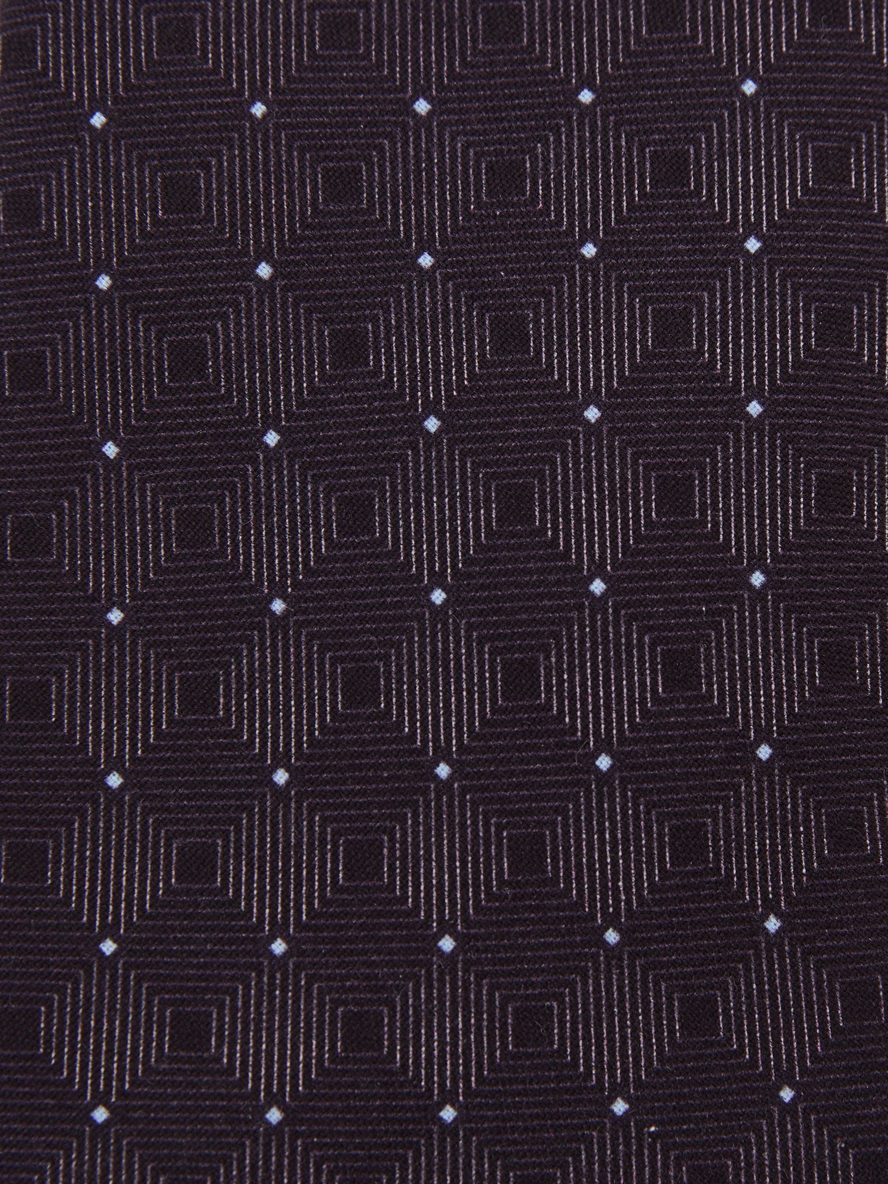 Silk-Blend Woven Tonal Diamond Tie in Midnight Purple - Image 5 of 5
