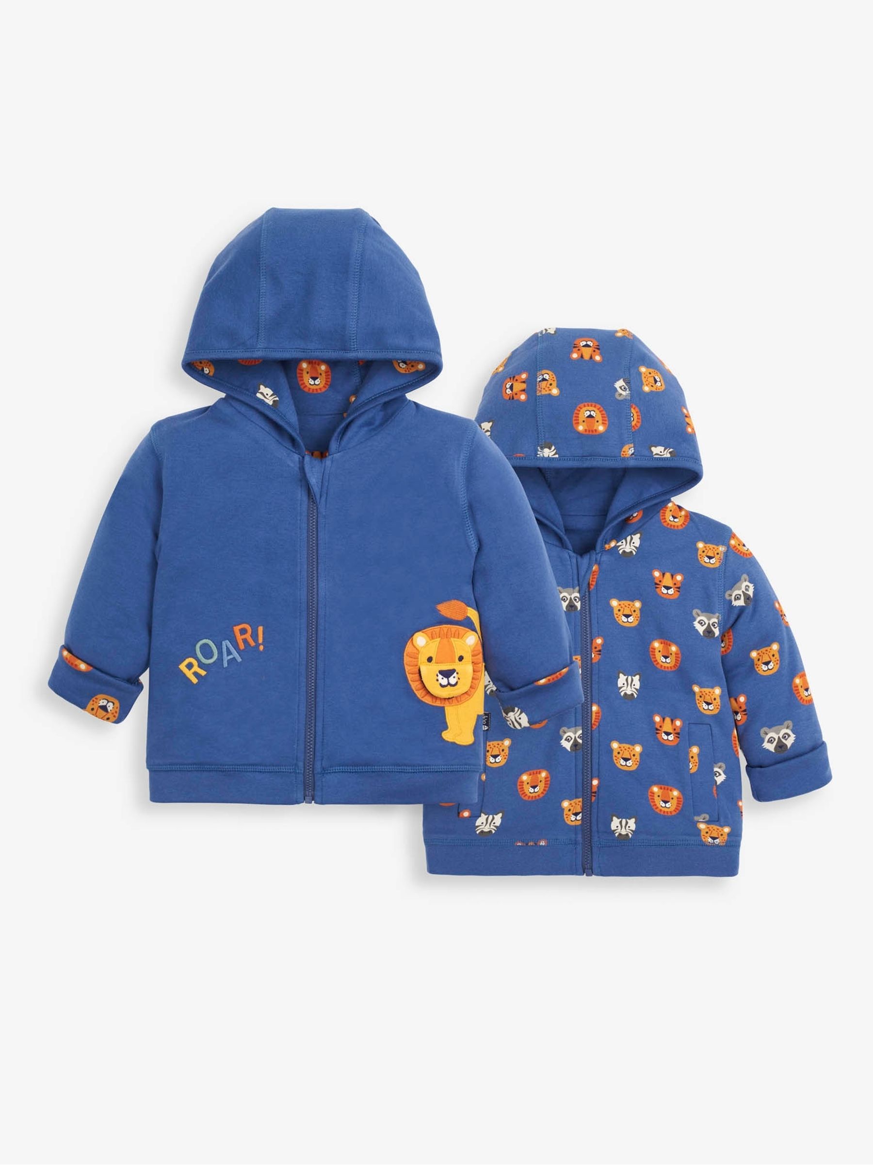 Indigo Kids' Lion Appliqué Reversible Hoodie - Image 1 of 6